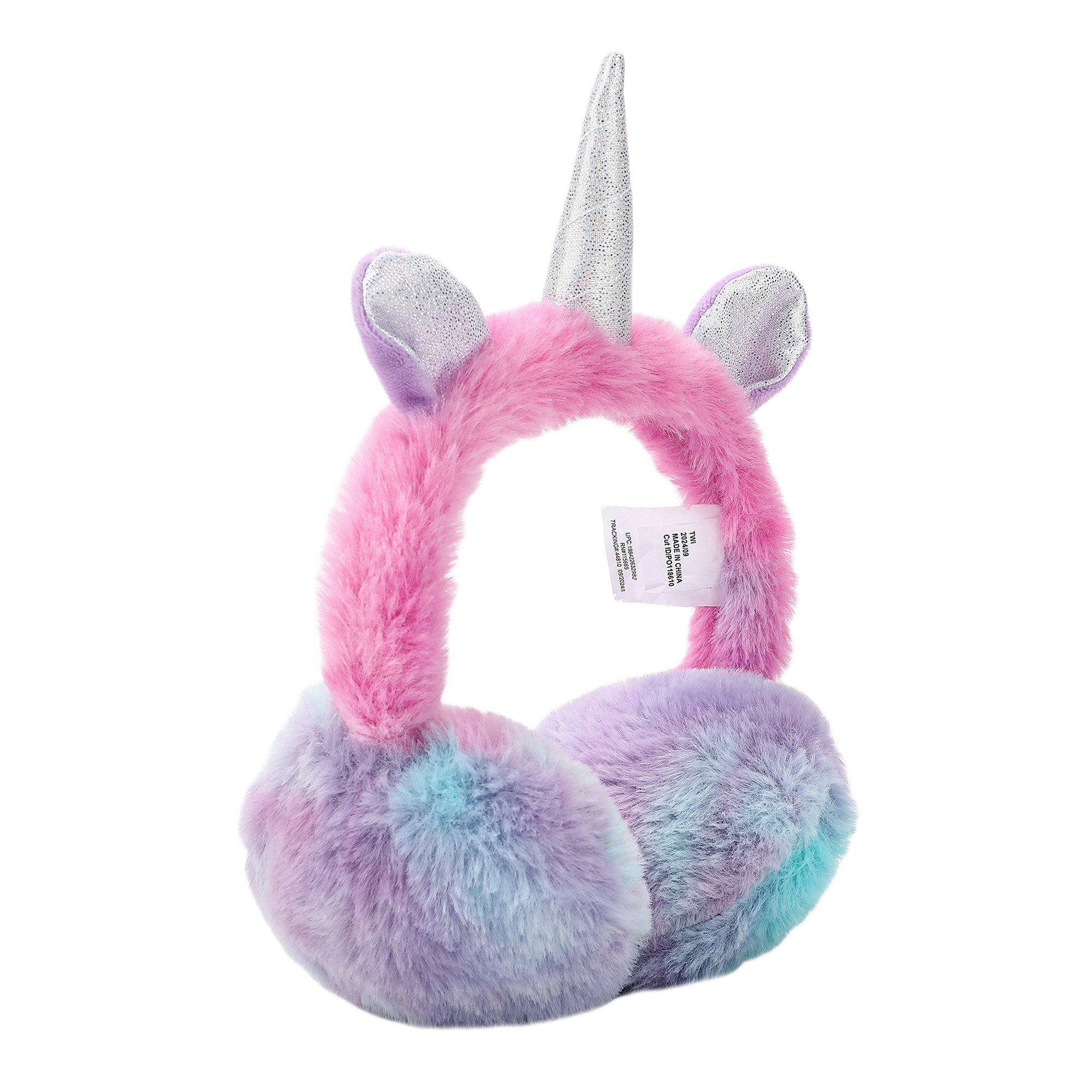 Unicorn 2-Piece Youth Tie-Dye Plush Ear Muffs & Gloves Set