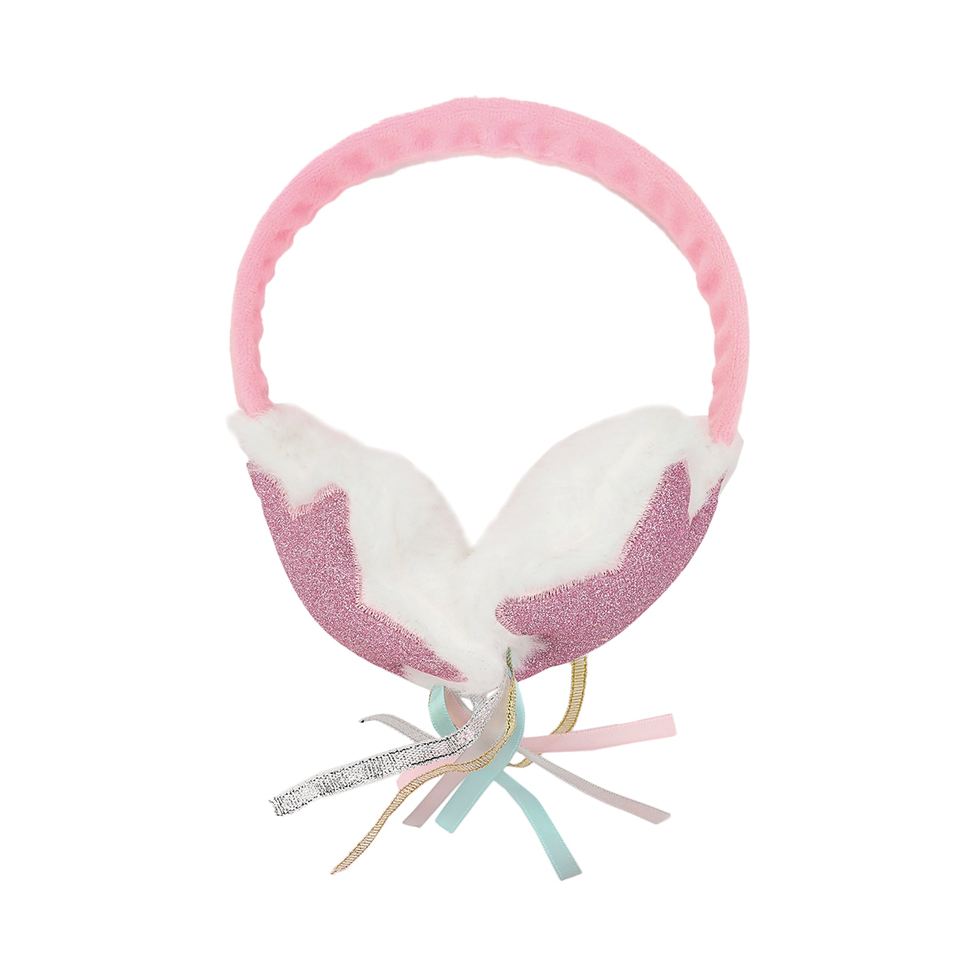 Sparkly Stars 2-Piece Youth Pink Plush Ear Muffs & Gloves Set