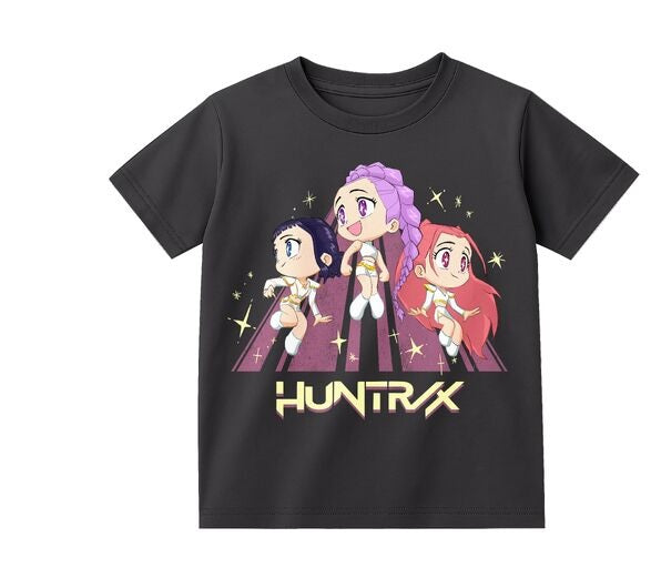 KPop Demon Hunters Chibi Huntrix and Saja Boys Boy's 3-Pack Crew Neck Short Sleeve T-shirt