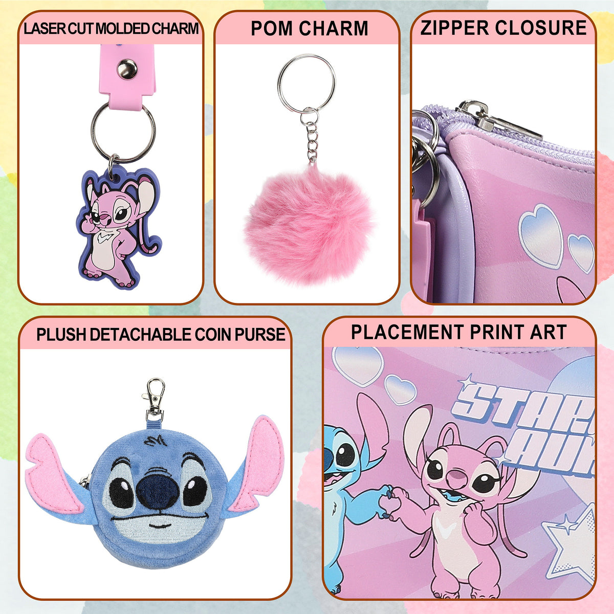 Lilo & Stitch Handbag Coin Purse and Bag Charm Set for Kids