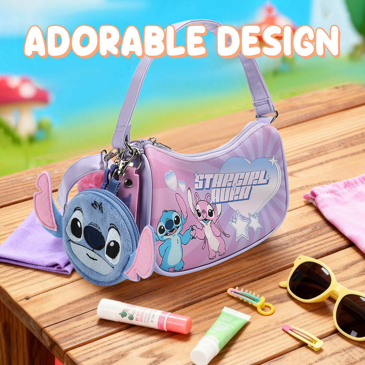 Lilo & Stitch Handbag Coin Purse and Bag Charm Set for Kids