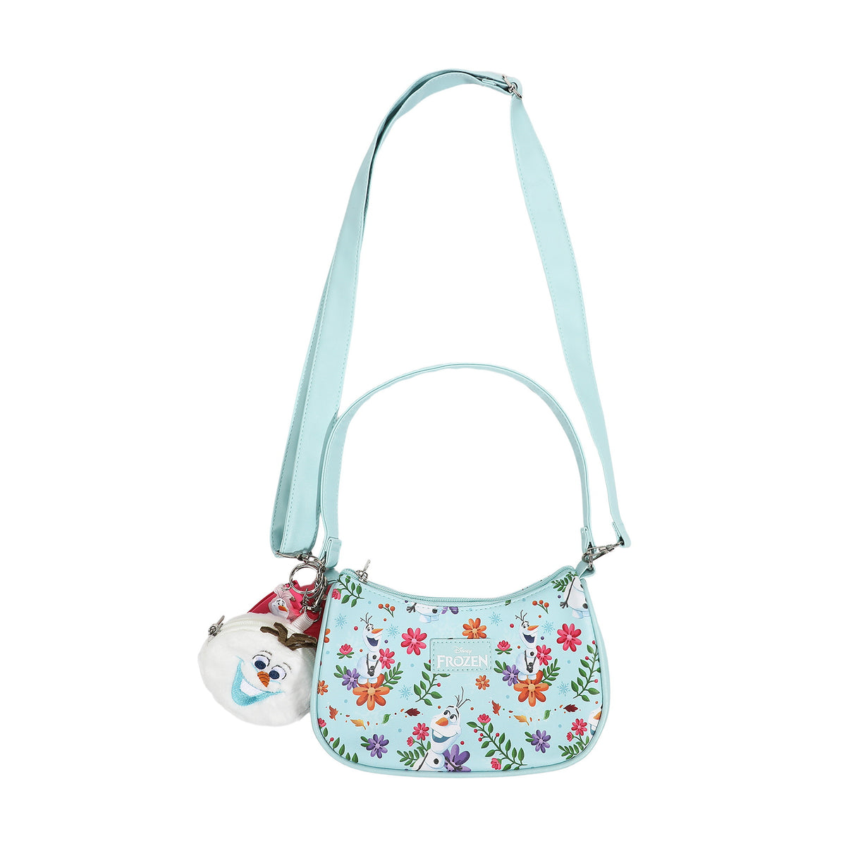 Frozen Elsa Girls Light Blue Handbag Coin Purse and Charm Set