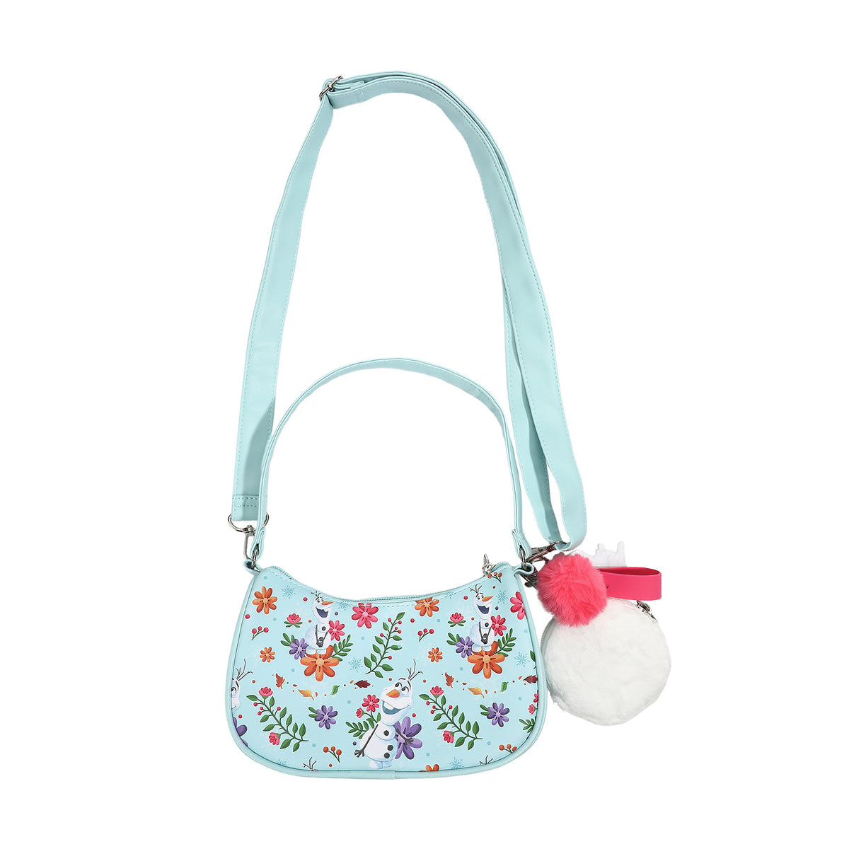 Frozen Elsa Girls Light Blue Handbag Coin Purse and Charm Set