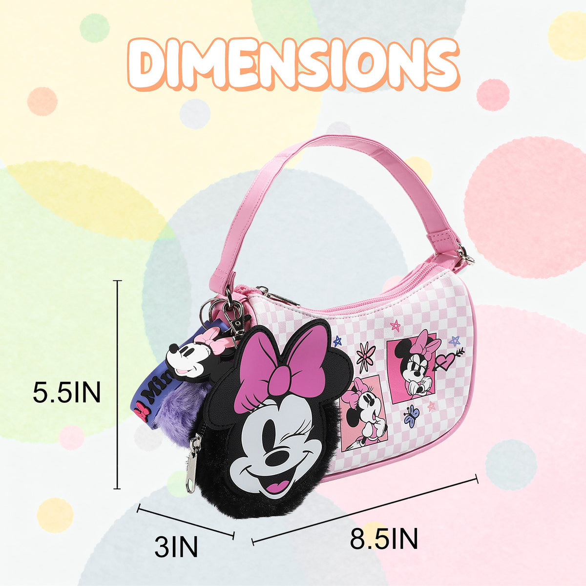 Minnie Mouse Classic Handbag Coin Purse and Bag Charm Set for Kids