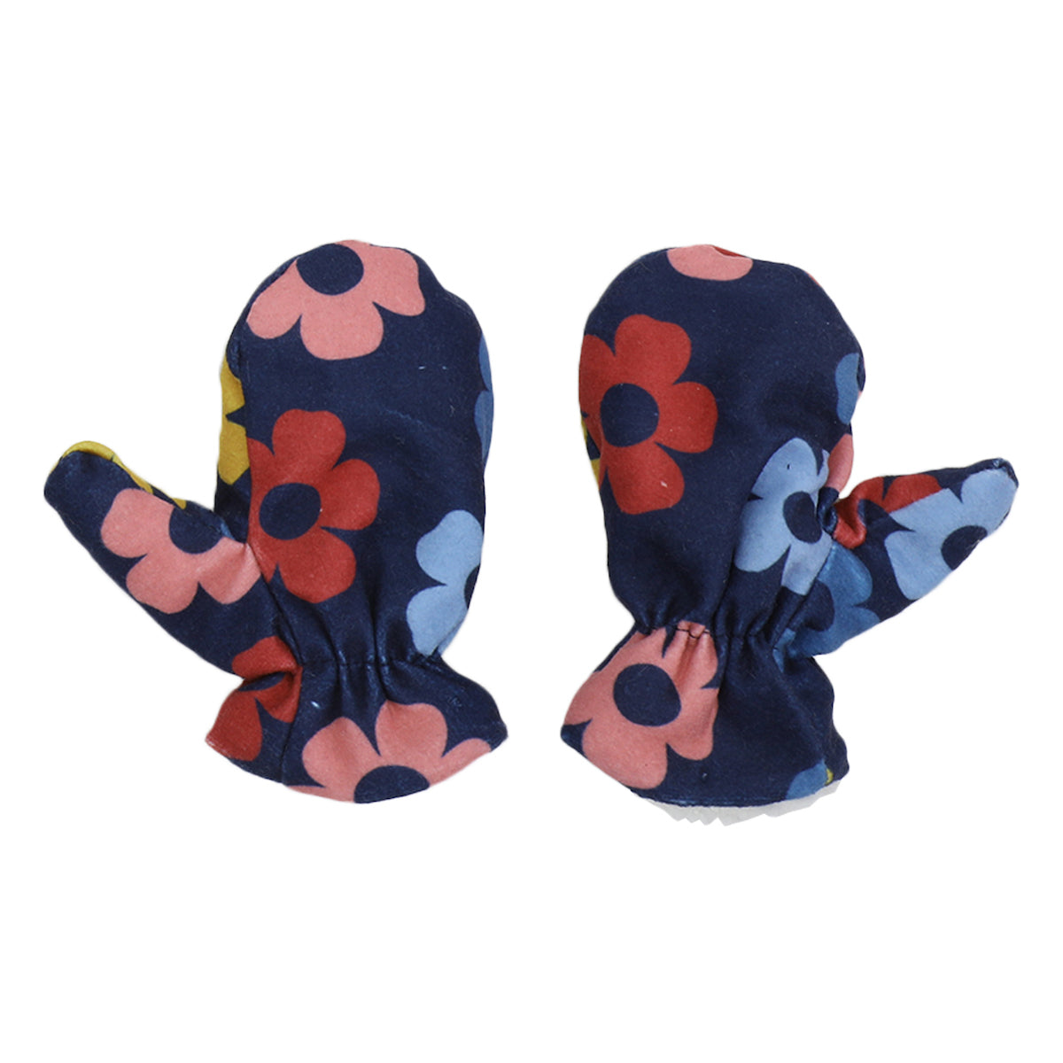 Little Me Fleece Lined Floral Infant/Toddler Pilot Cap and Mittens Set