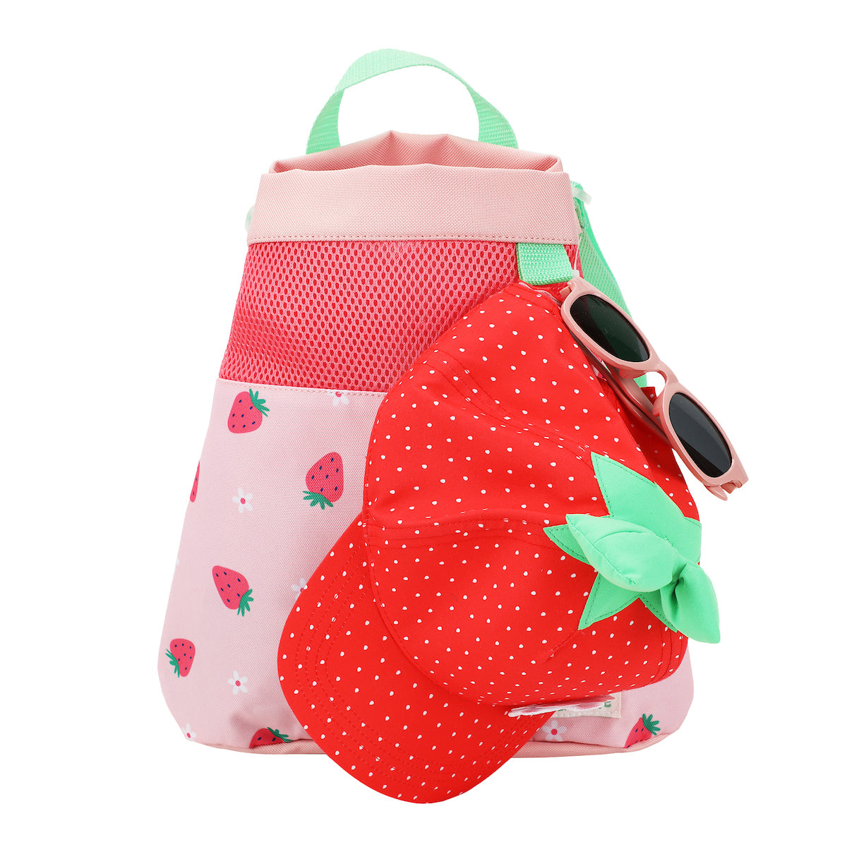 Little Me Strawberry Print Hat Bag & Sunglasses Set
