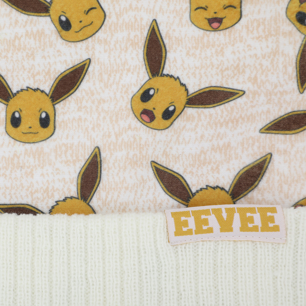 Pokemon Eevee Character Youth Cuffed Beanie and Gloves Set