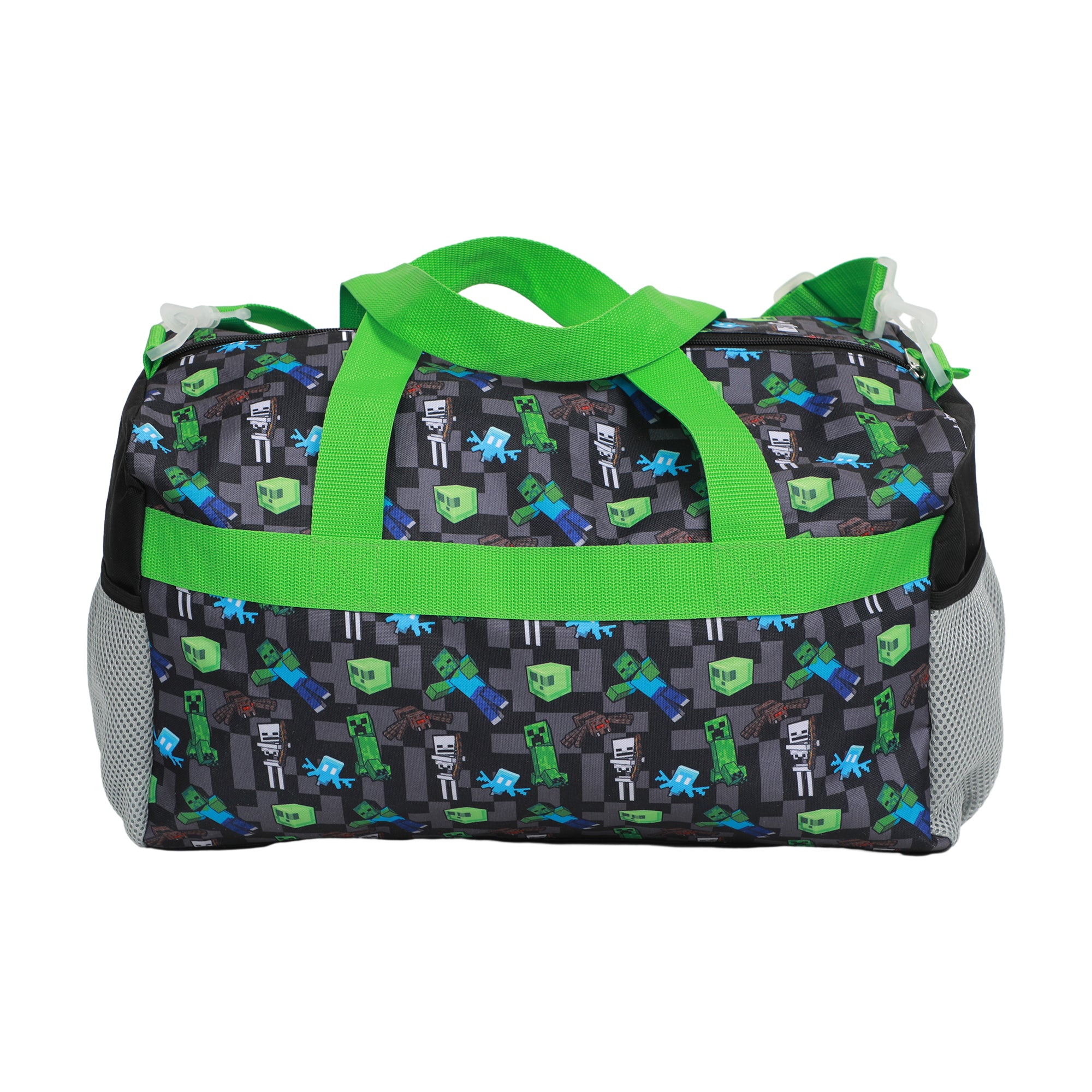 Minecraft Creeper 4-Piece Travel Set - Duffel Bag, Drawstring Backpack, Throw Blanket & Toiletry Bag