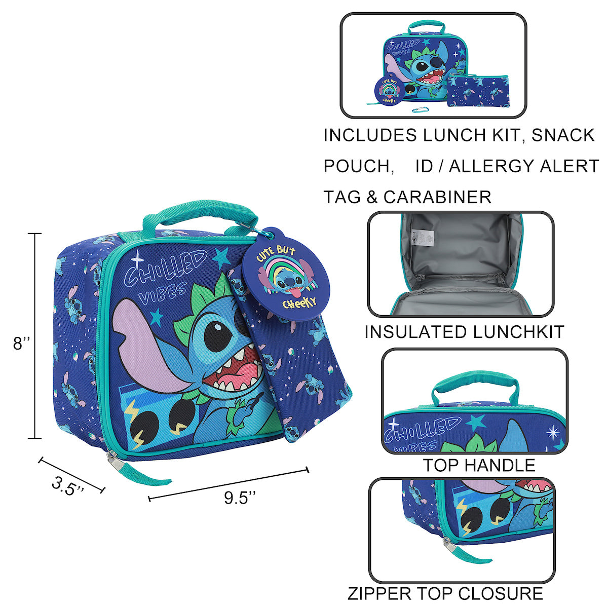 Disney Stitch Chilled Vibes 3-PC Youth Lunch Kit