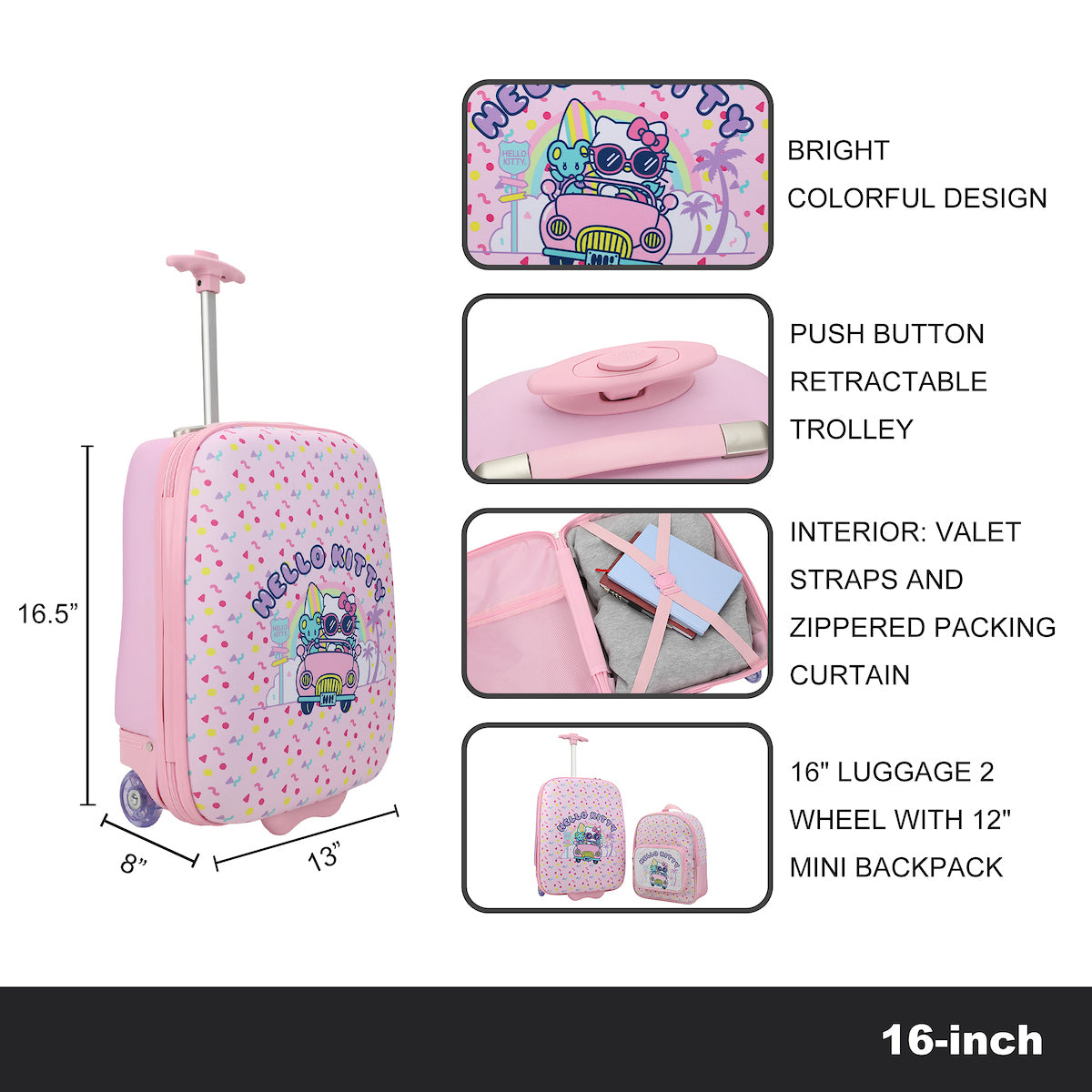 Hello Kitty Beach Trip 2-Pack Luggage Set