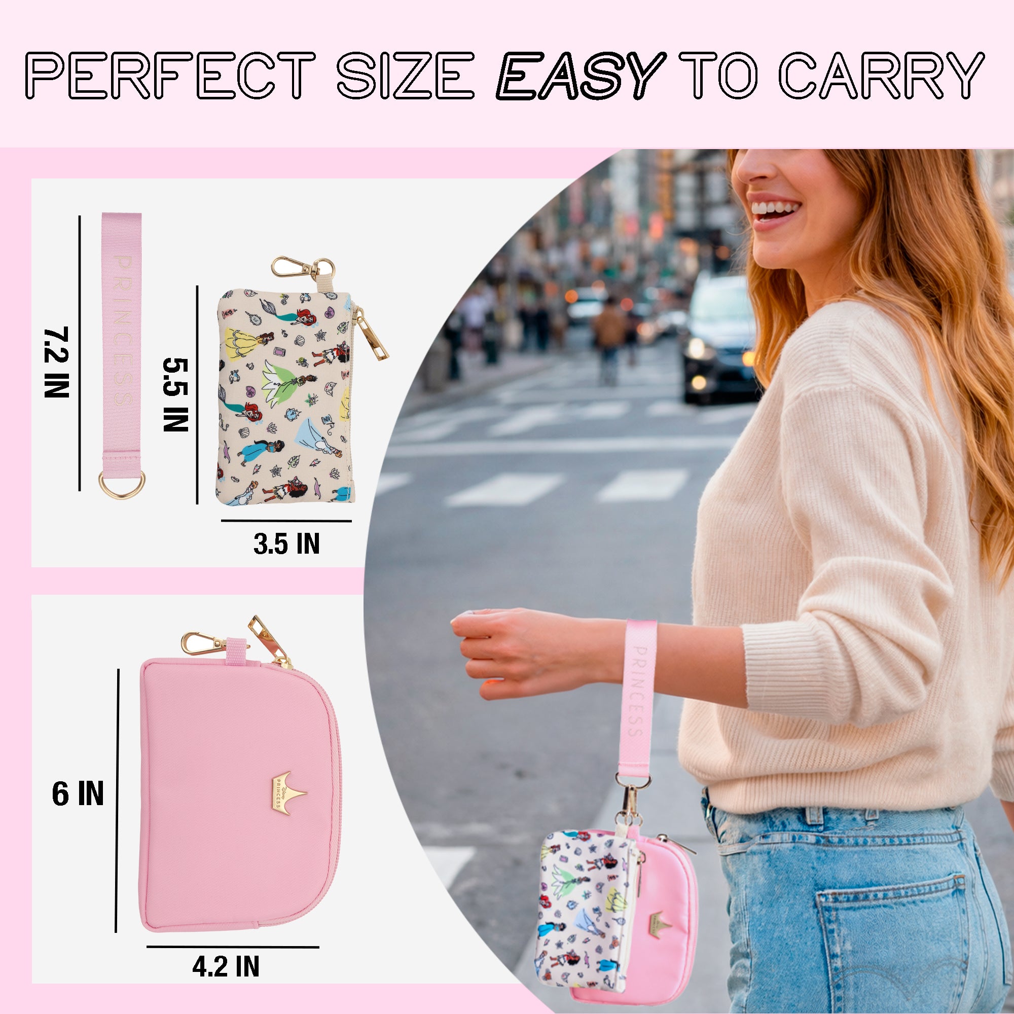 Disney Princess All-Over Character Print 2-Piece Women's Coin Purse & Wristlet