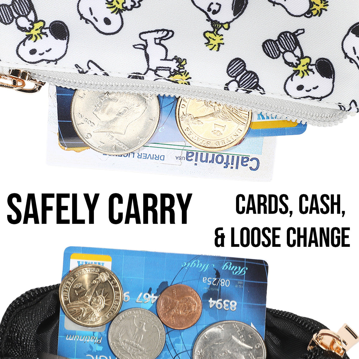 Classic Peanuts Snoopy Woodstock All Over Print Coin Pouch