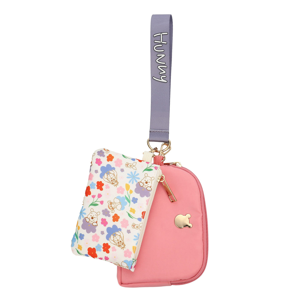 Winnie The Pooh Floral All Over Print Coin Pouch with Metal Badge