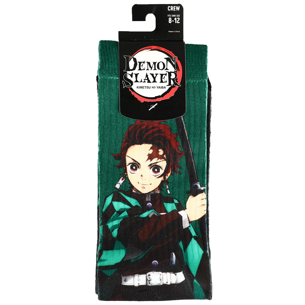 Demon Slayer Green Sublimated crew Socks for Men