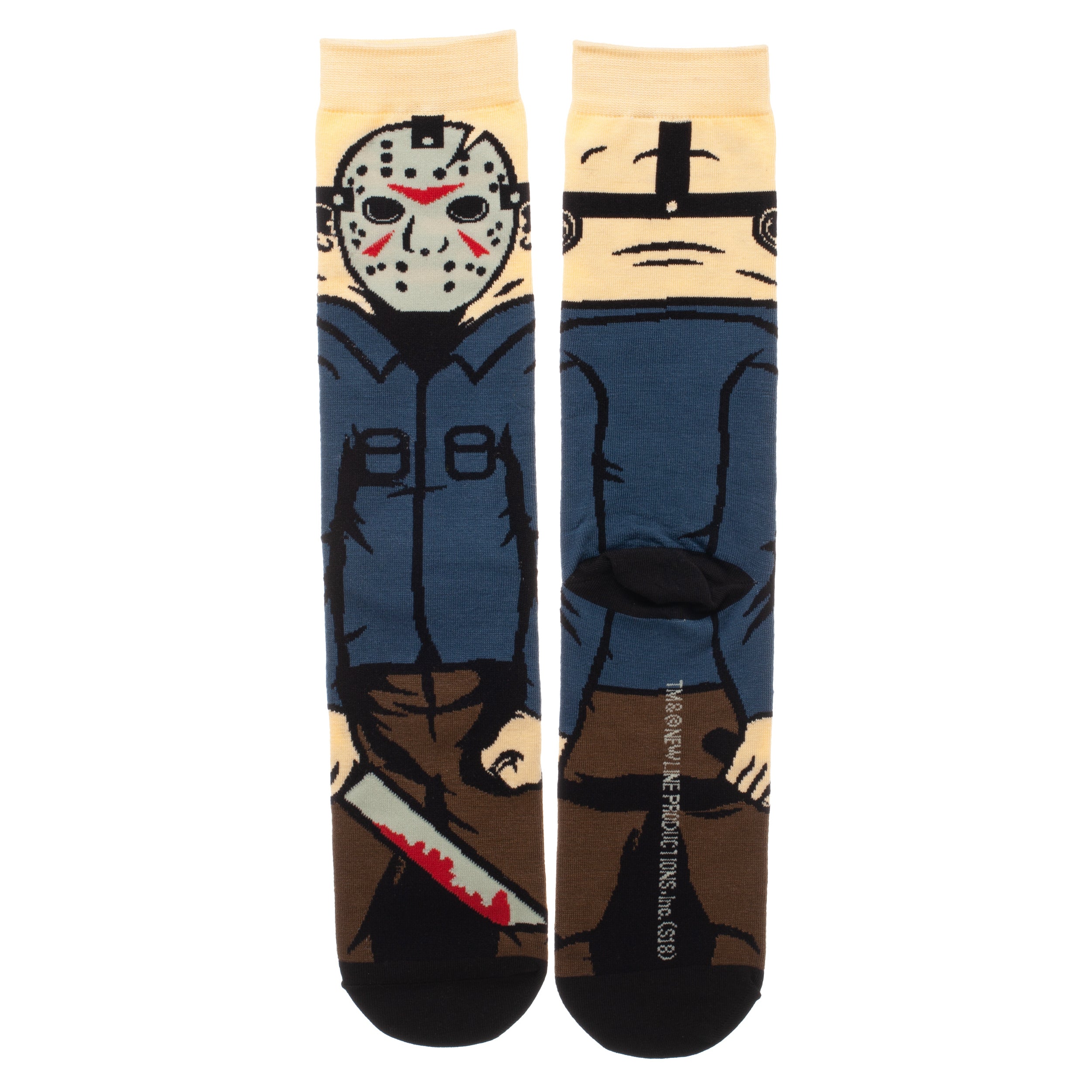 Jason Mask Friday the 13th 360 Halloween Character Crew Socks for Men