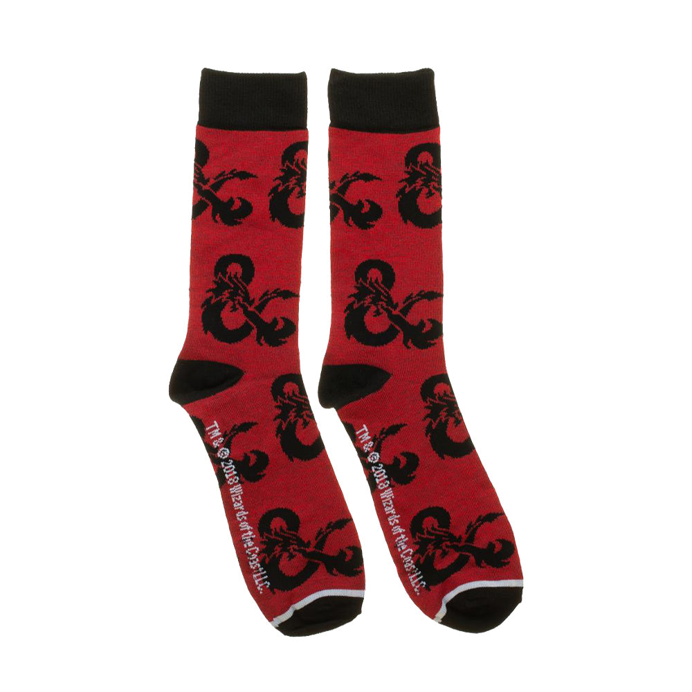 Dungeons & Dragons Printed Red Crew Socks for Men