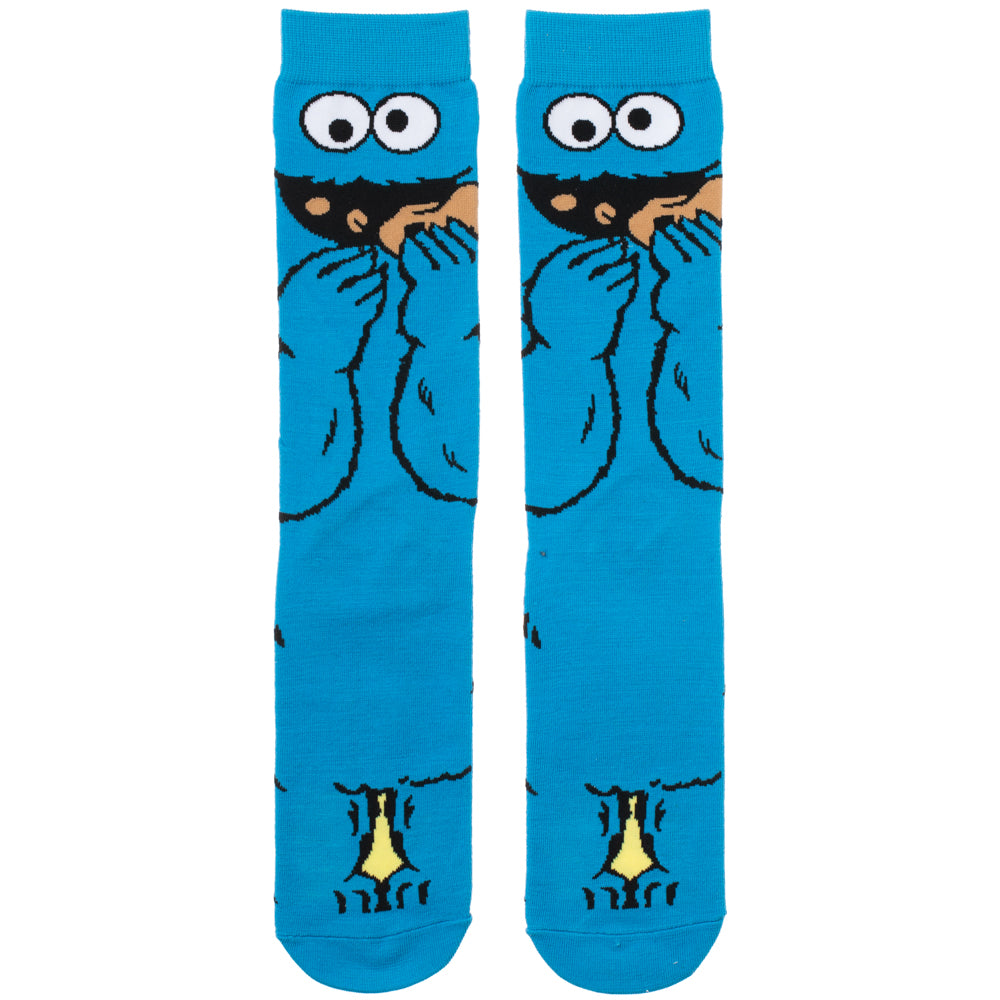 Sesame Street Cookie Monster 360-Degree Graphic Print Crew Socks for Men
