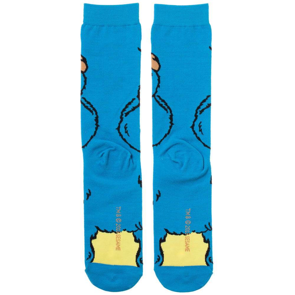 Sesame Street Cookie Monster 360-Degree Graphic Print Crew Socks for Men