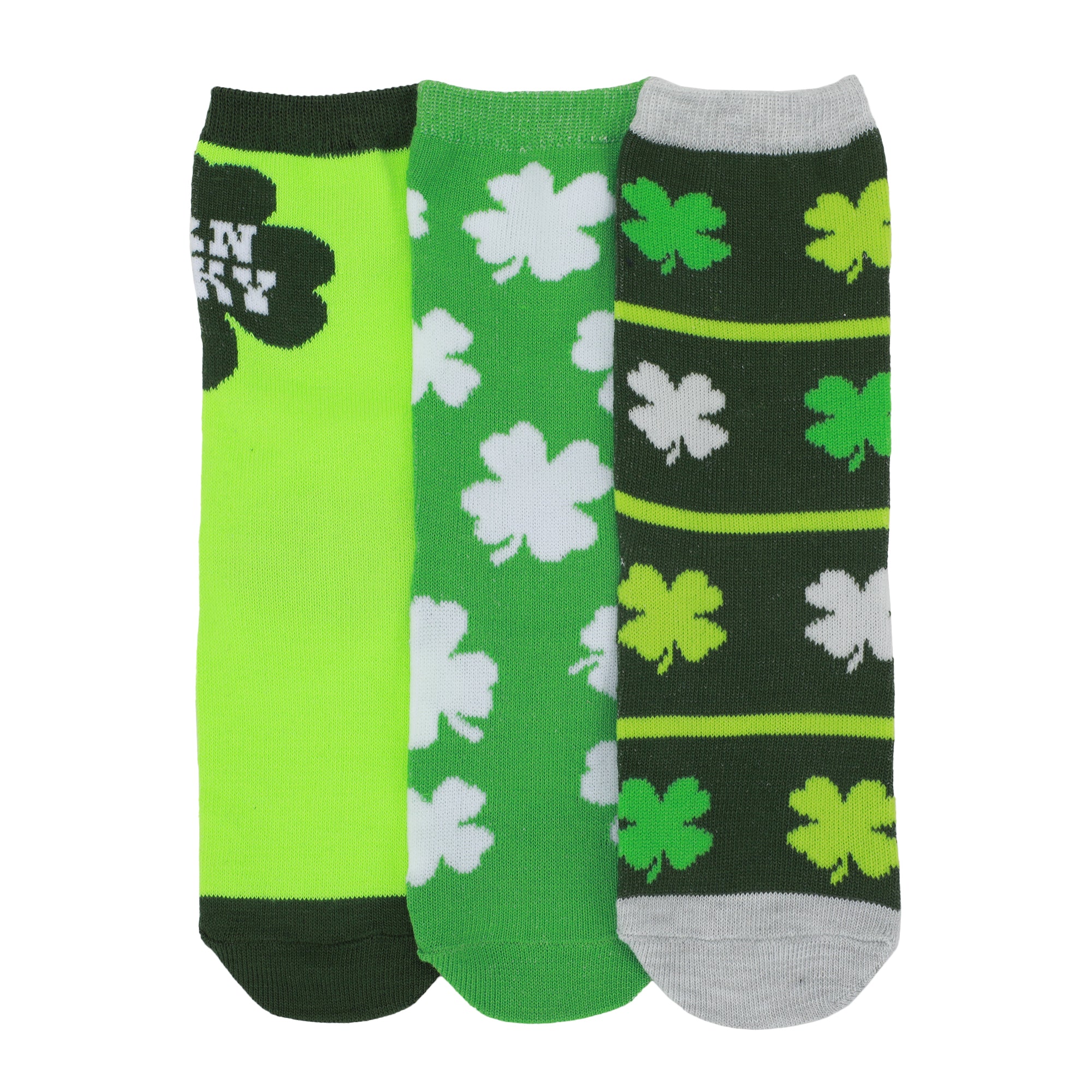 St. Patrick's Day Born Lucky Youth 3-Pack Crew Socks