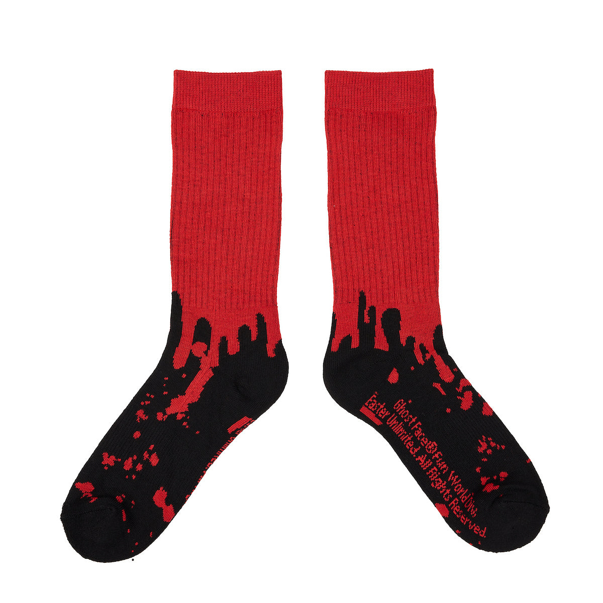 Ghostface With Blood Women's Red Athletic Crew Socks