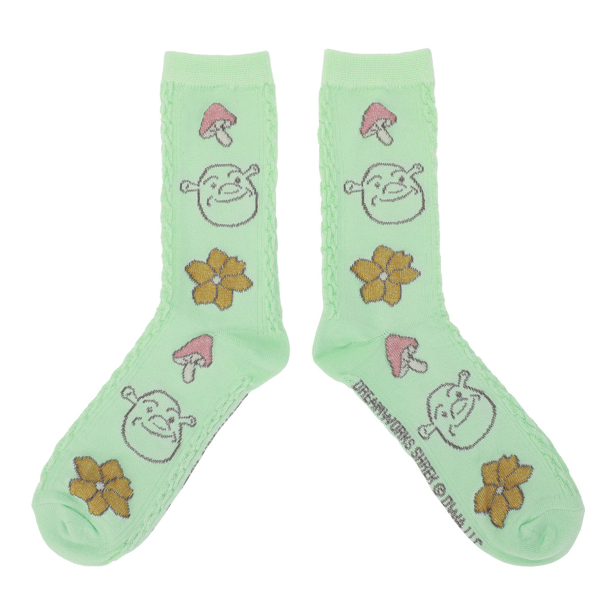 Shrek Donkey & Shrek Flora Patterns Women's 2-Pair Casual Crew Socks