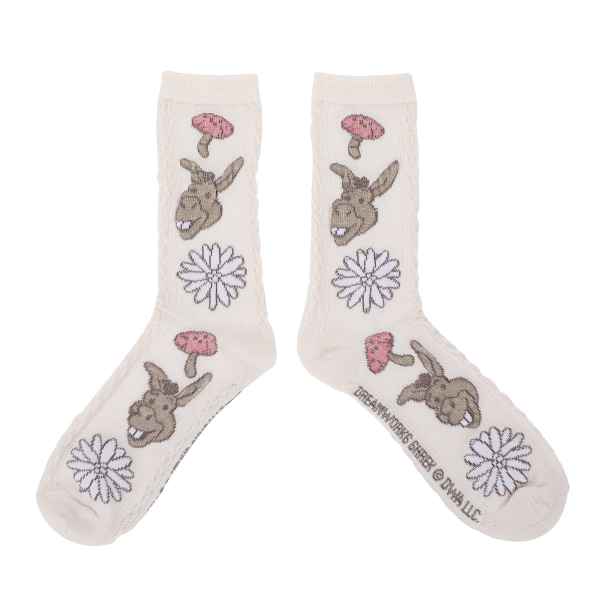 Shrek Donkey & Shrek Flora Patterns Women's 2-Pair Casual Crew Socks