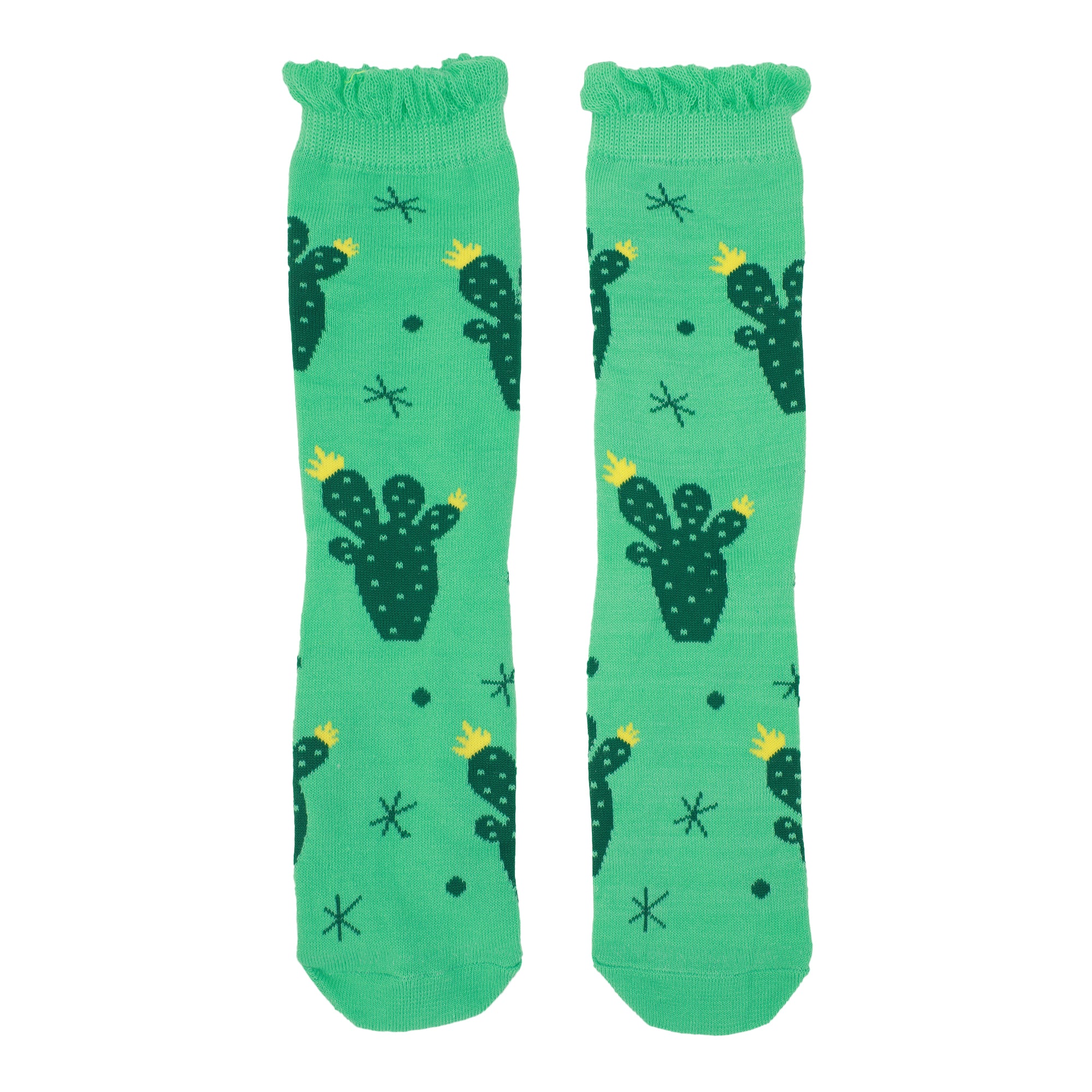 Desert Cacti & Flowers Women's 3-Pair Casual Crew Socks-OSFA