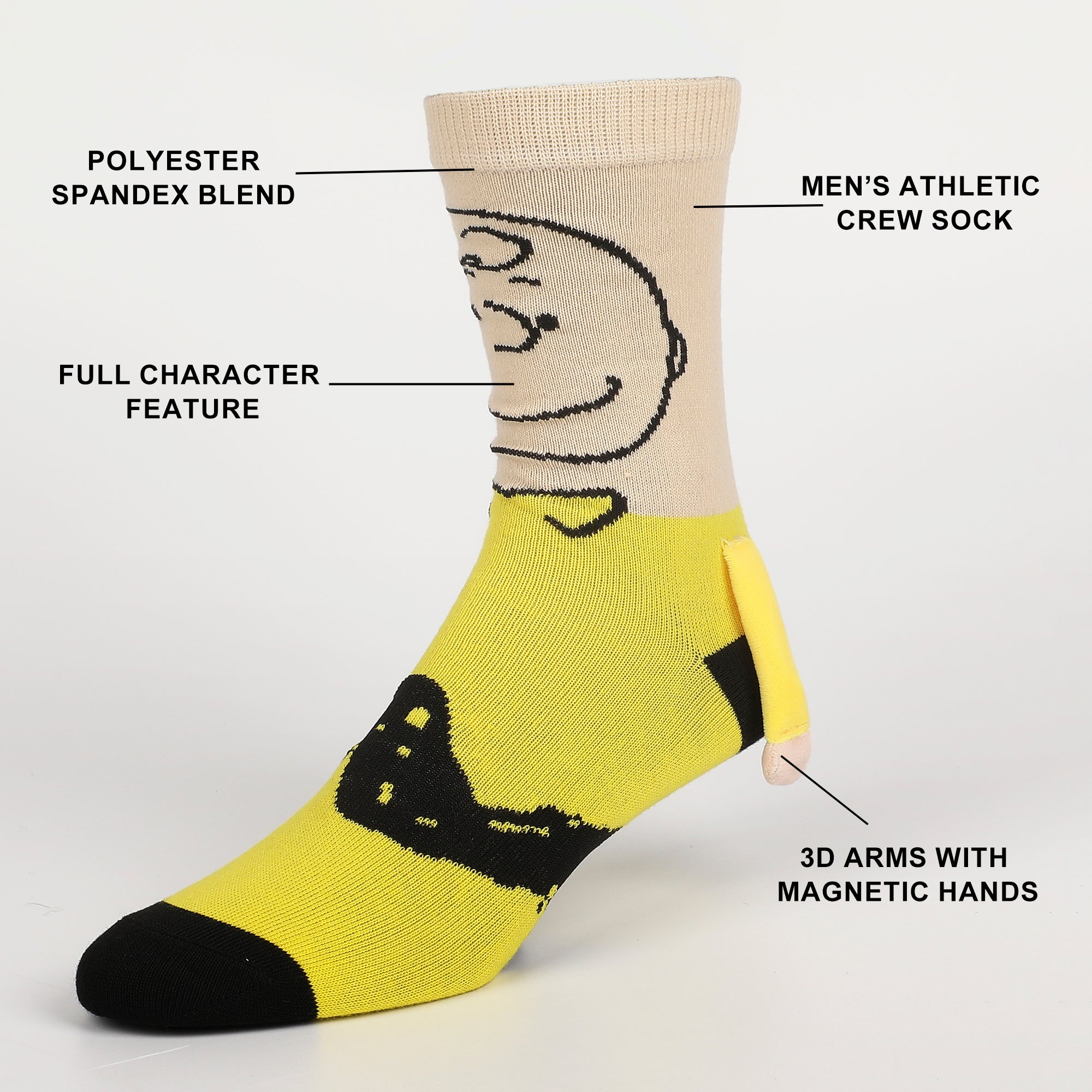 Peanuts Snoopy and Charlie Brown Holding Hands Womens Casual Crew Sock