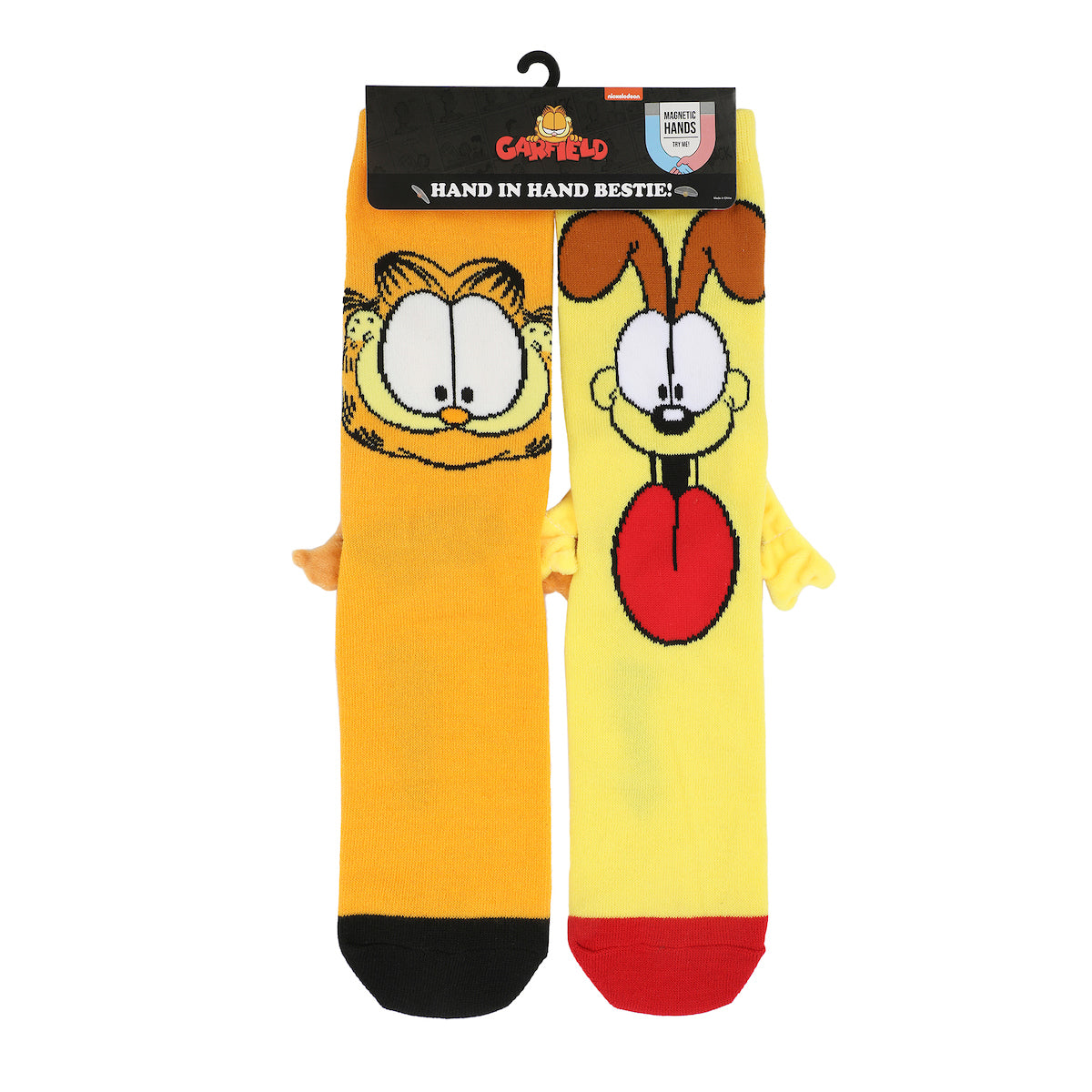 Garfield & Odie Women's Crew Magnetic Hand Holding Socks