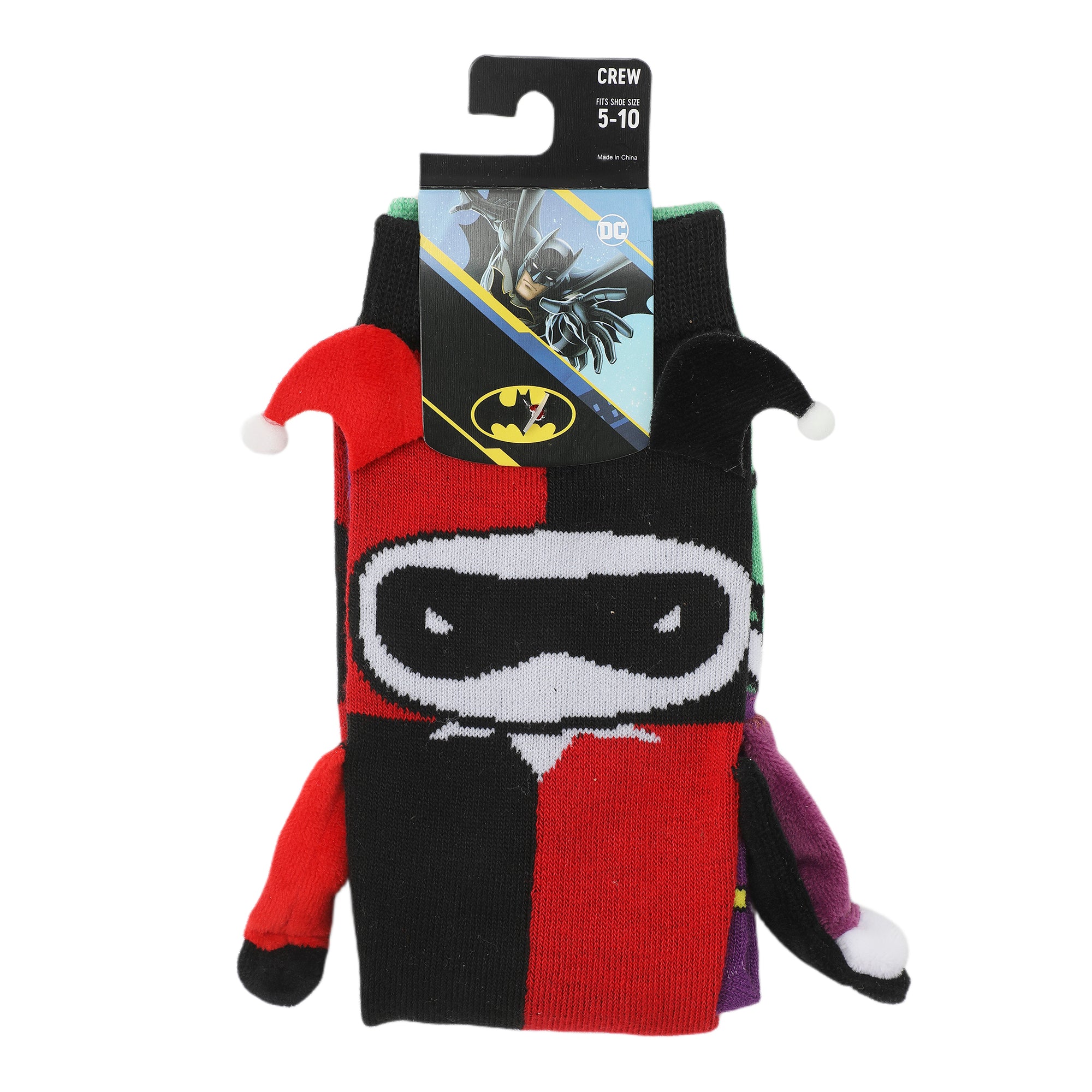 Batman Joker & Harley Women's Casual Crew Socks With 3D Hands-OSFA