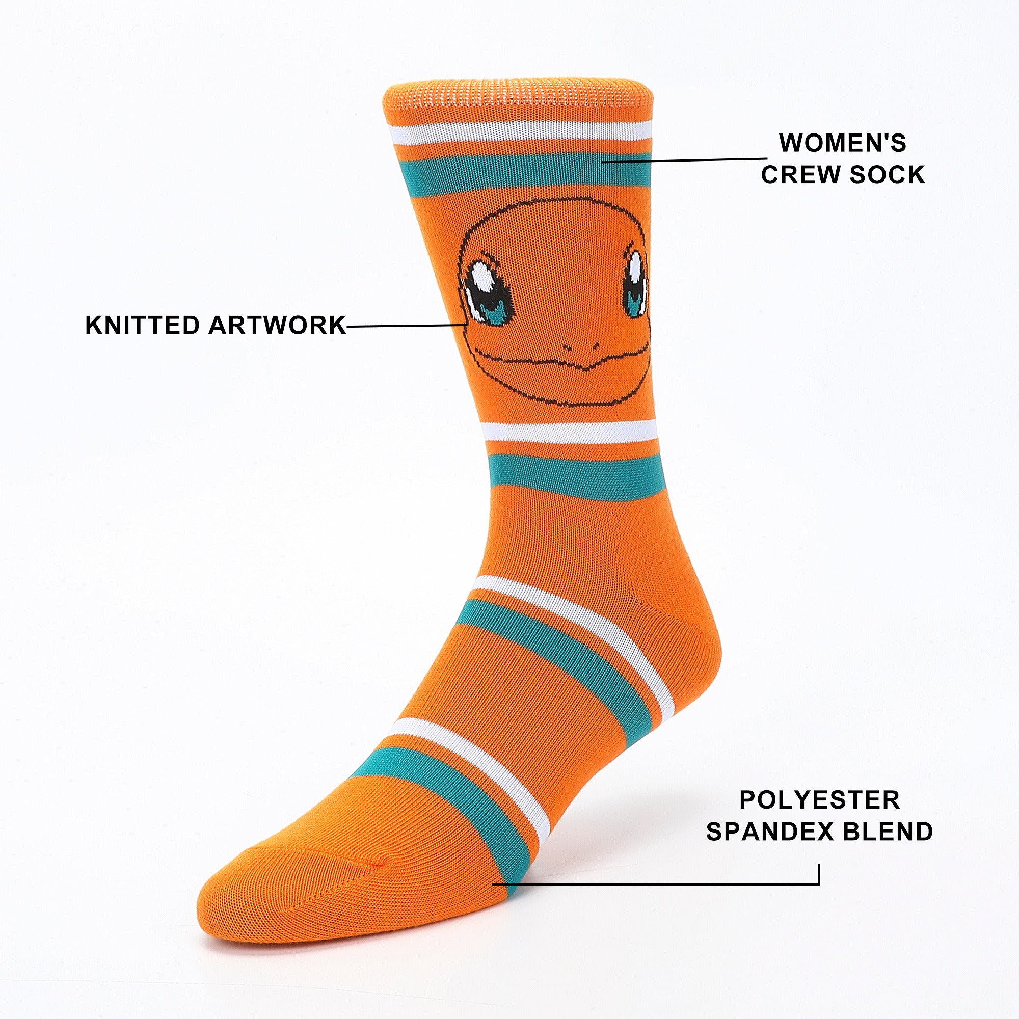 Pokemon Character Heads Women’s 5-Pair Pack Crew Socks