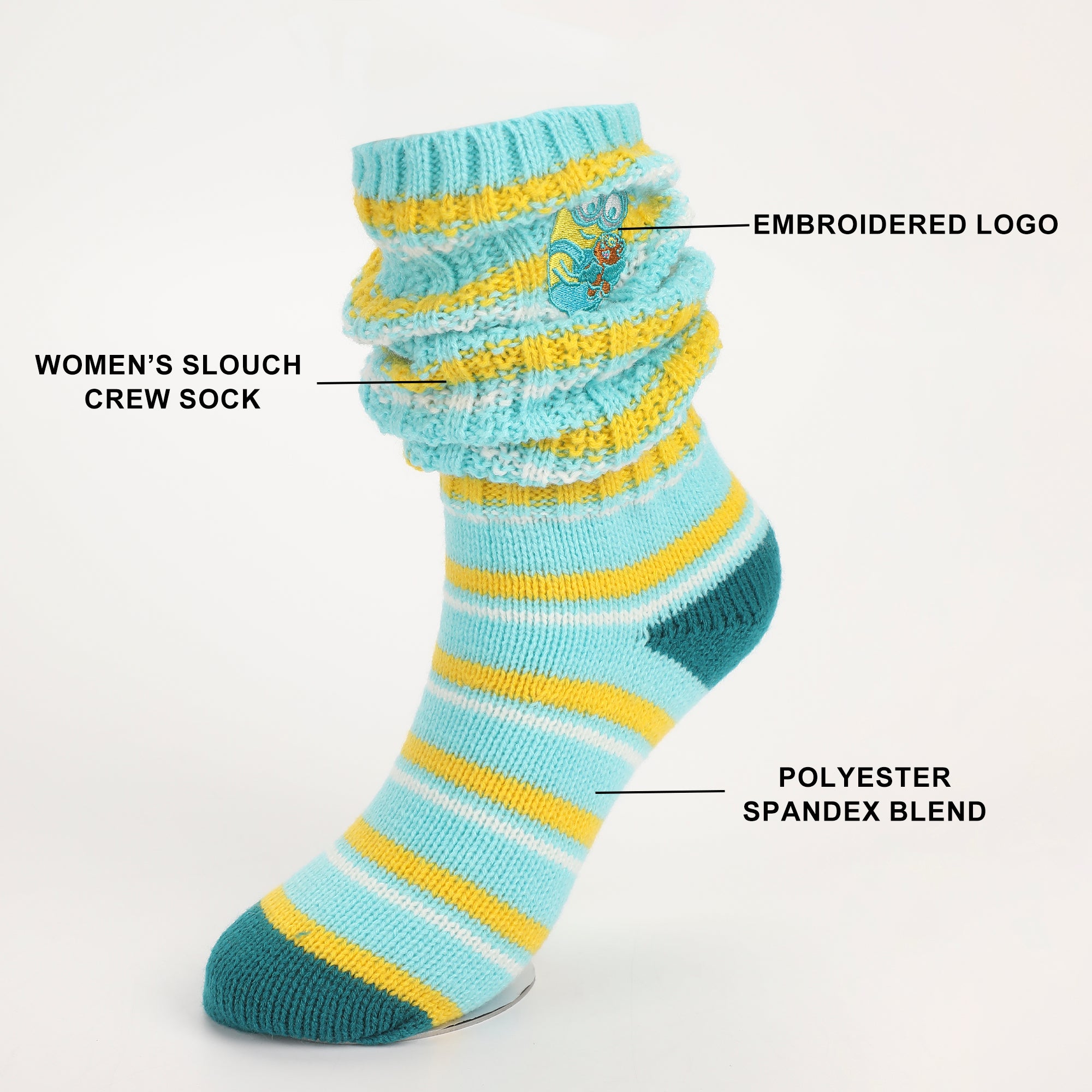 Minions Embroidered Minions Women's Slouch Crew Socks