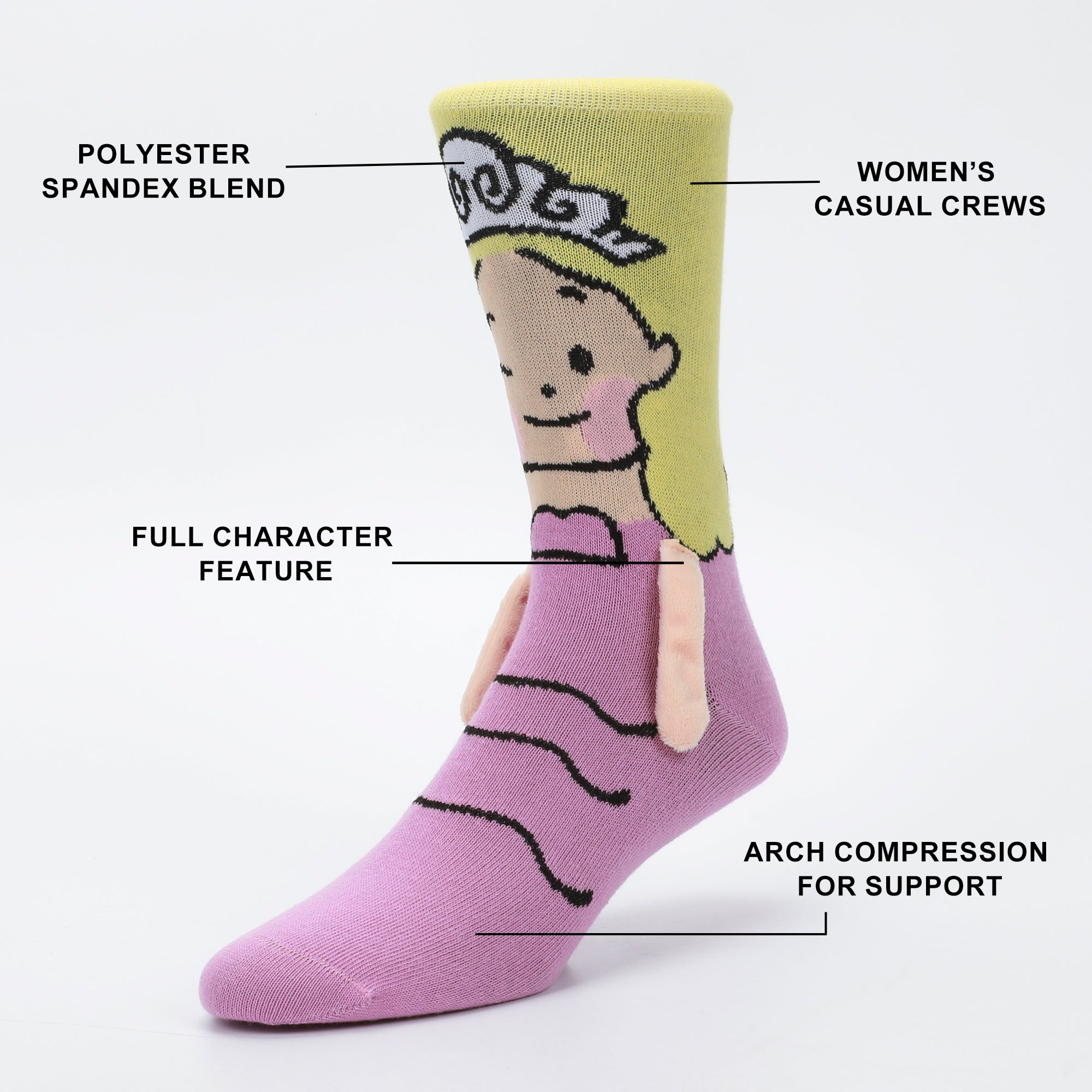 Wicked Part 1 Elphaba & Glinda Women's Casual Crew Socks