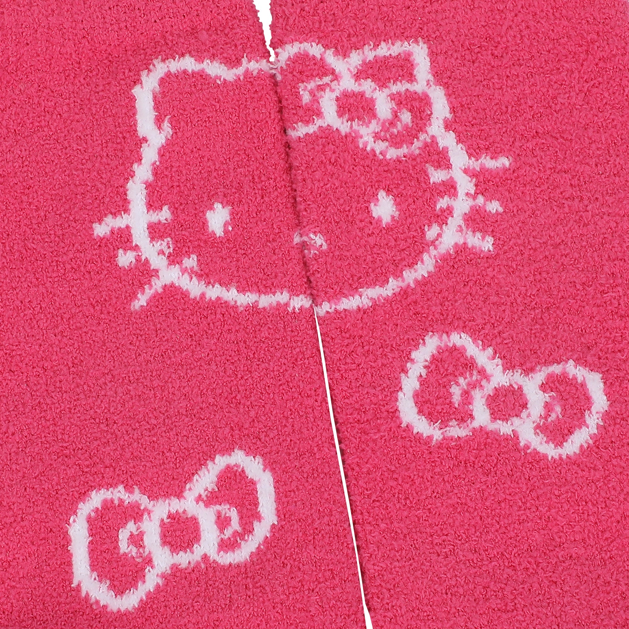 Hello Kitty Logo Print Women's Chenille Cozy Crew Socks
