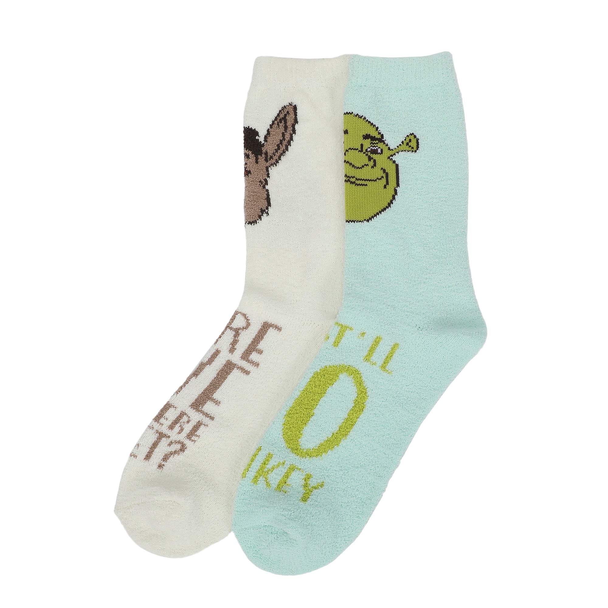 Shrek Shrek And Donkey Womens Chenille Cozy Crew Socks