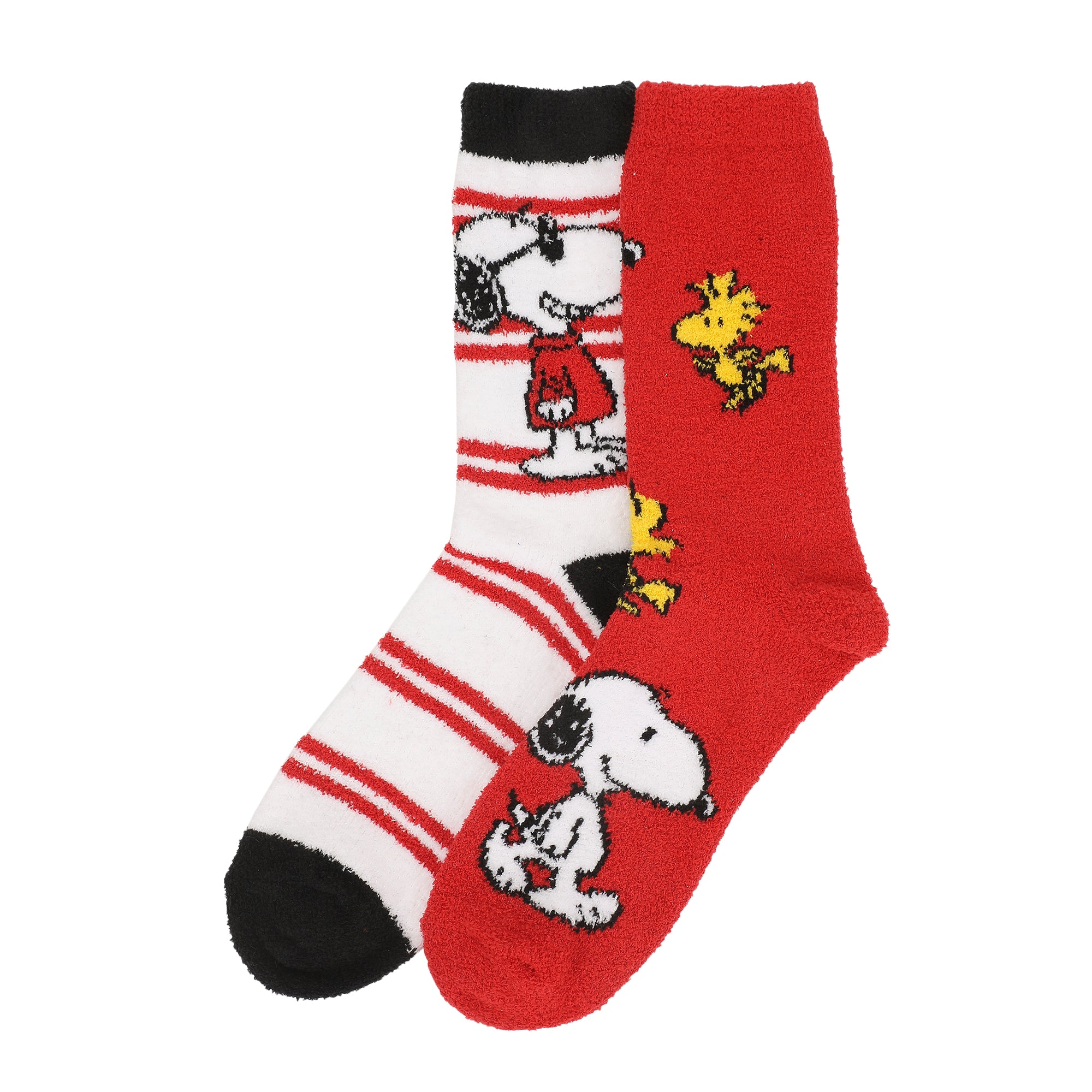 Peanuts Snoopy and Woodstock Womens Chenille Cozy Crew Socks