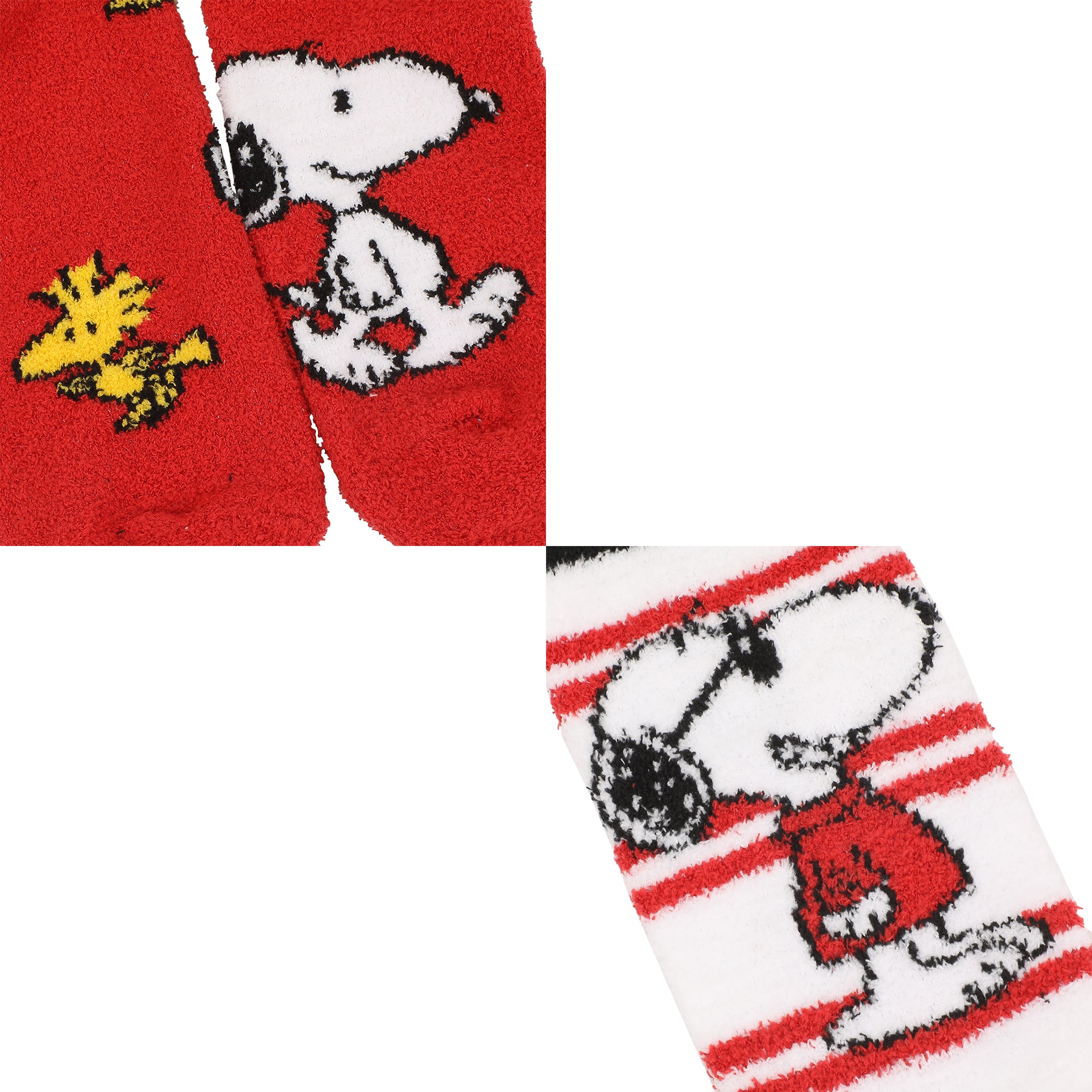 Peanuts Snoopy and Woodstock Womens Chenille Cozy Crew Socks
