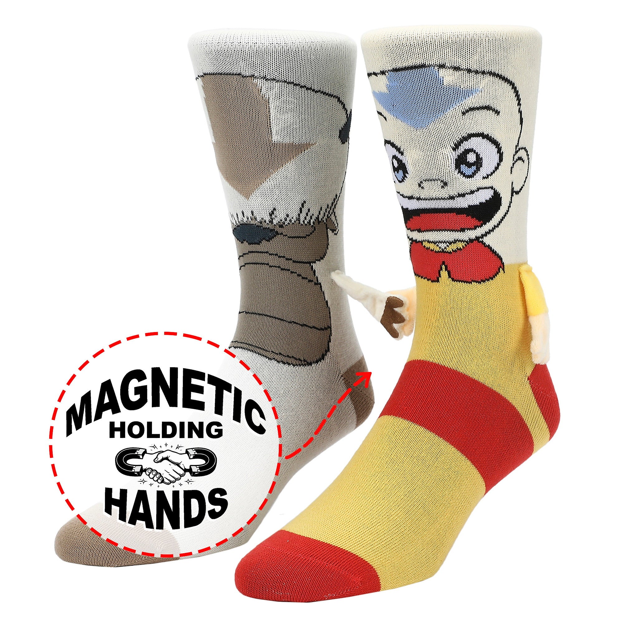 Avatar: The Last Airbender Aang & Appa Women’s Crew Socks With Magnetic Holding Hands