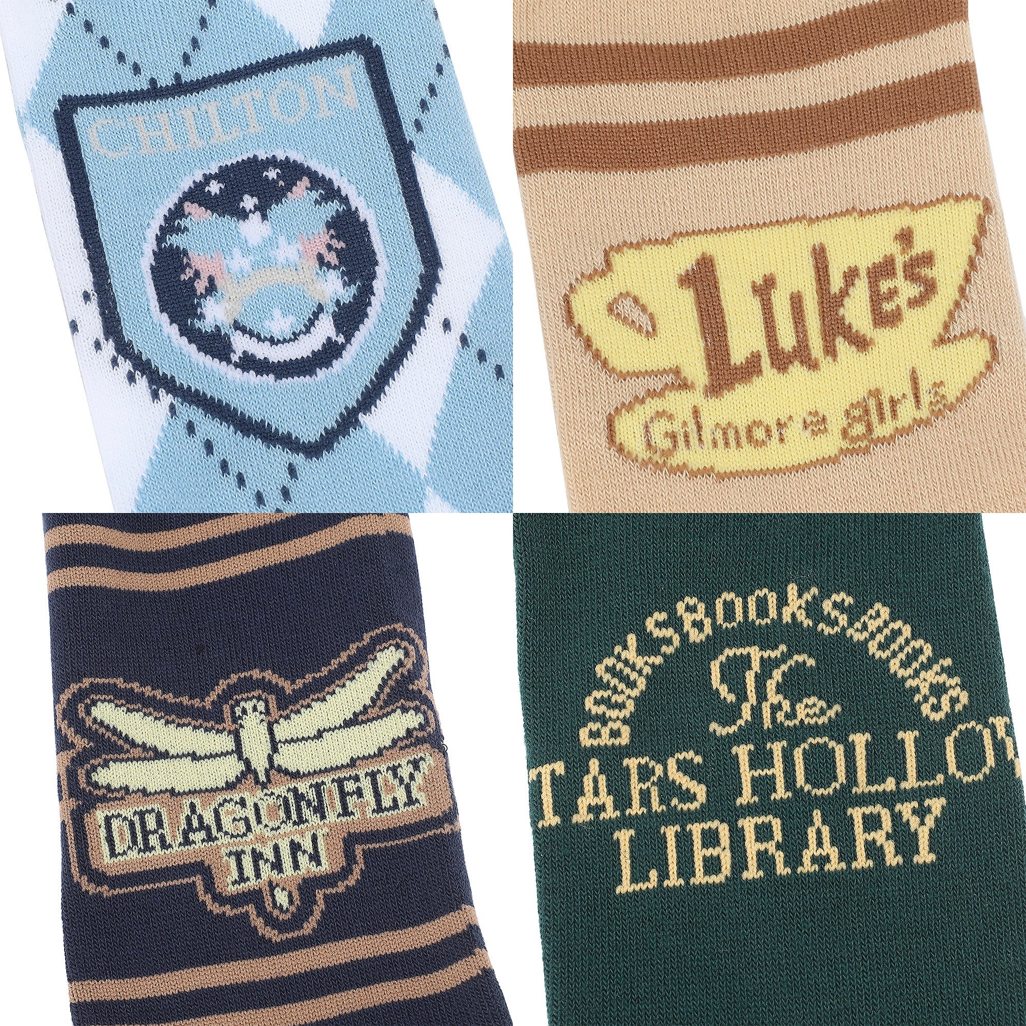 Gilmore Girls Stars Hollow Logos Women’s 5-Pair Pack Crew Socks