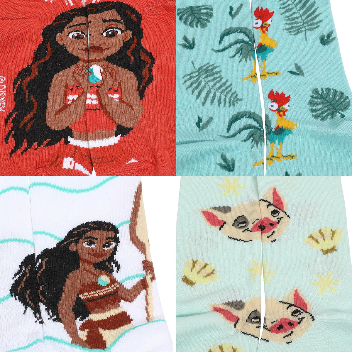 Moana Pua and Heihei Crew Sock 5 Pair Pack for Adult Women