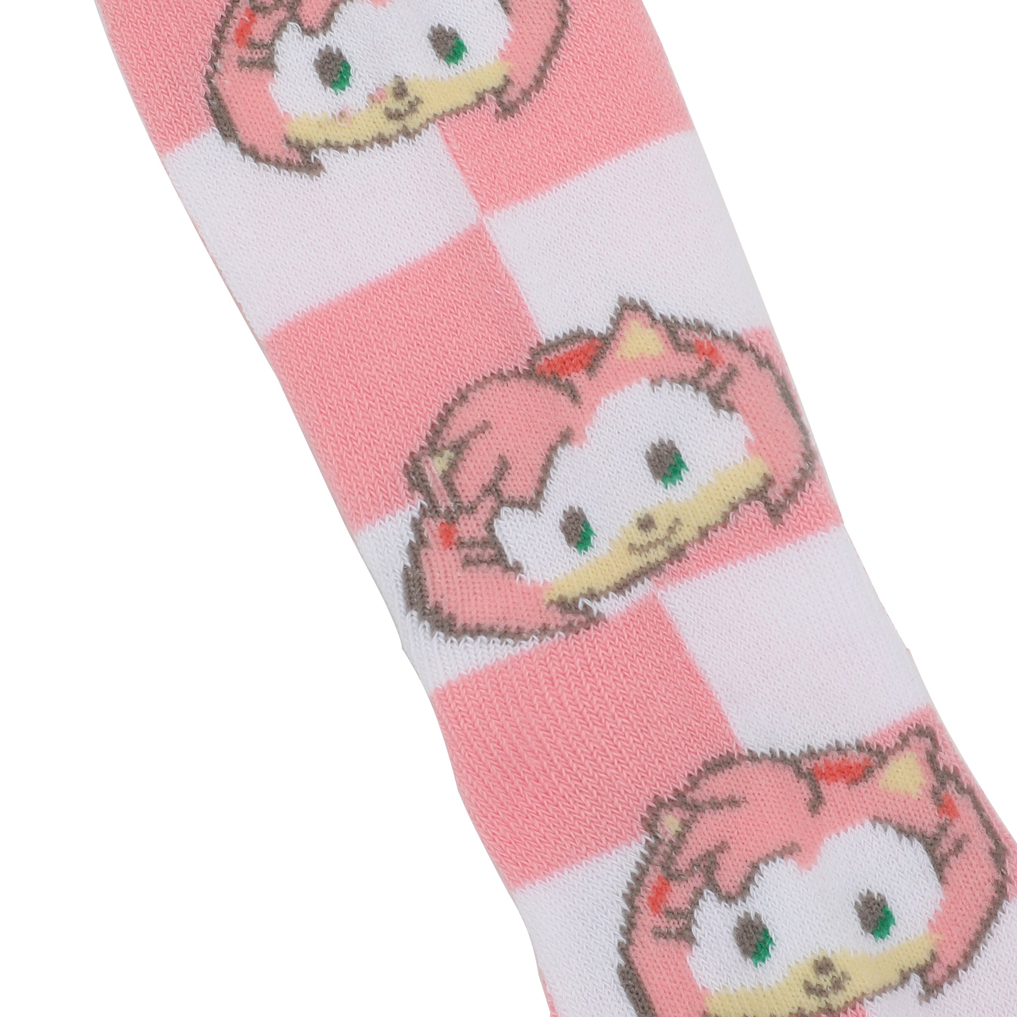 Sonic The Hedgehog 3D Plush Sonic & Amy Head Youth Girls 2-Pair Crew Socks