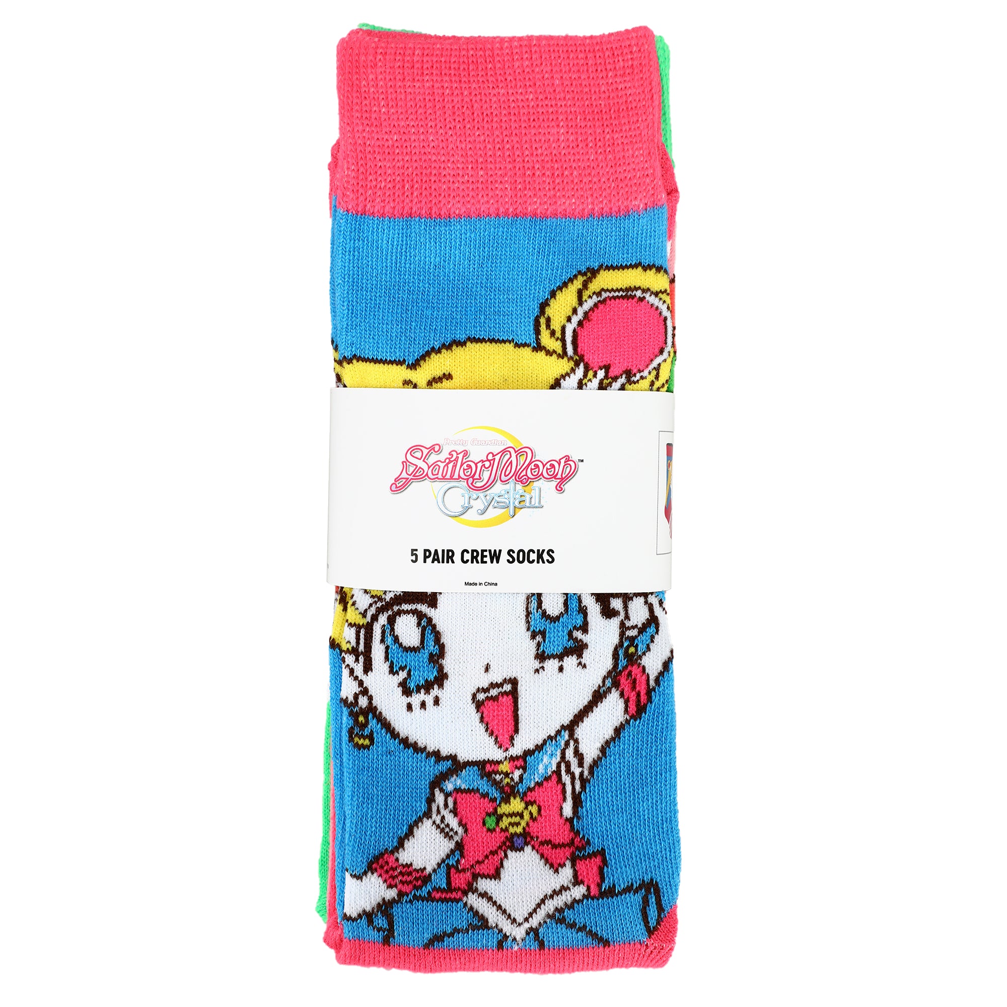Sailor Moon Crystal Characters Men's 5-Pack Crew Socks