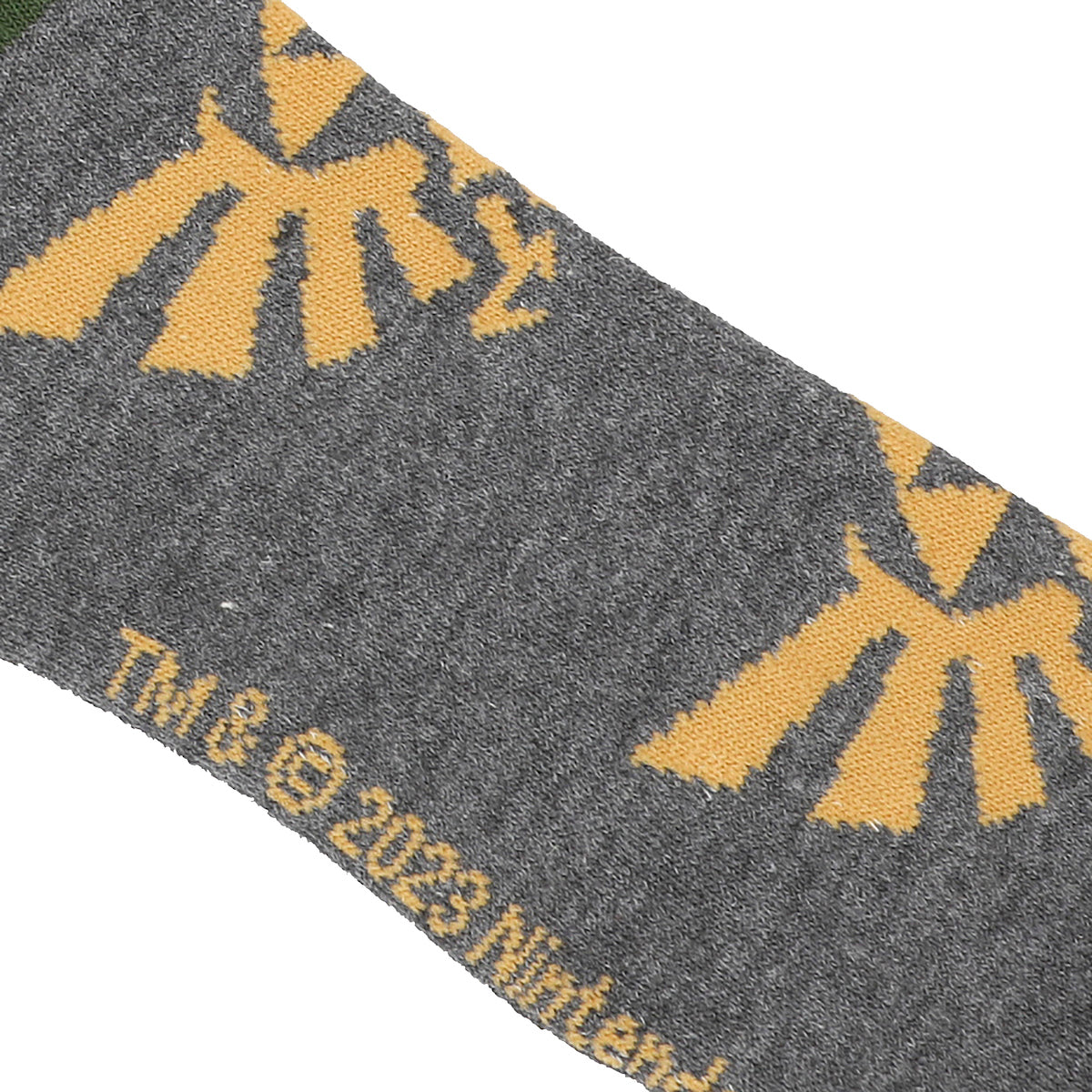 Legend of Zelda Triforce Icon on Olive and Gray Men's Casual Crew Socks