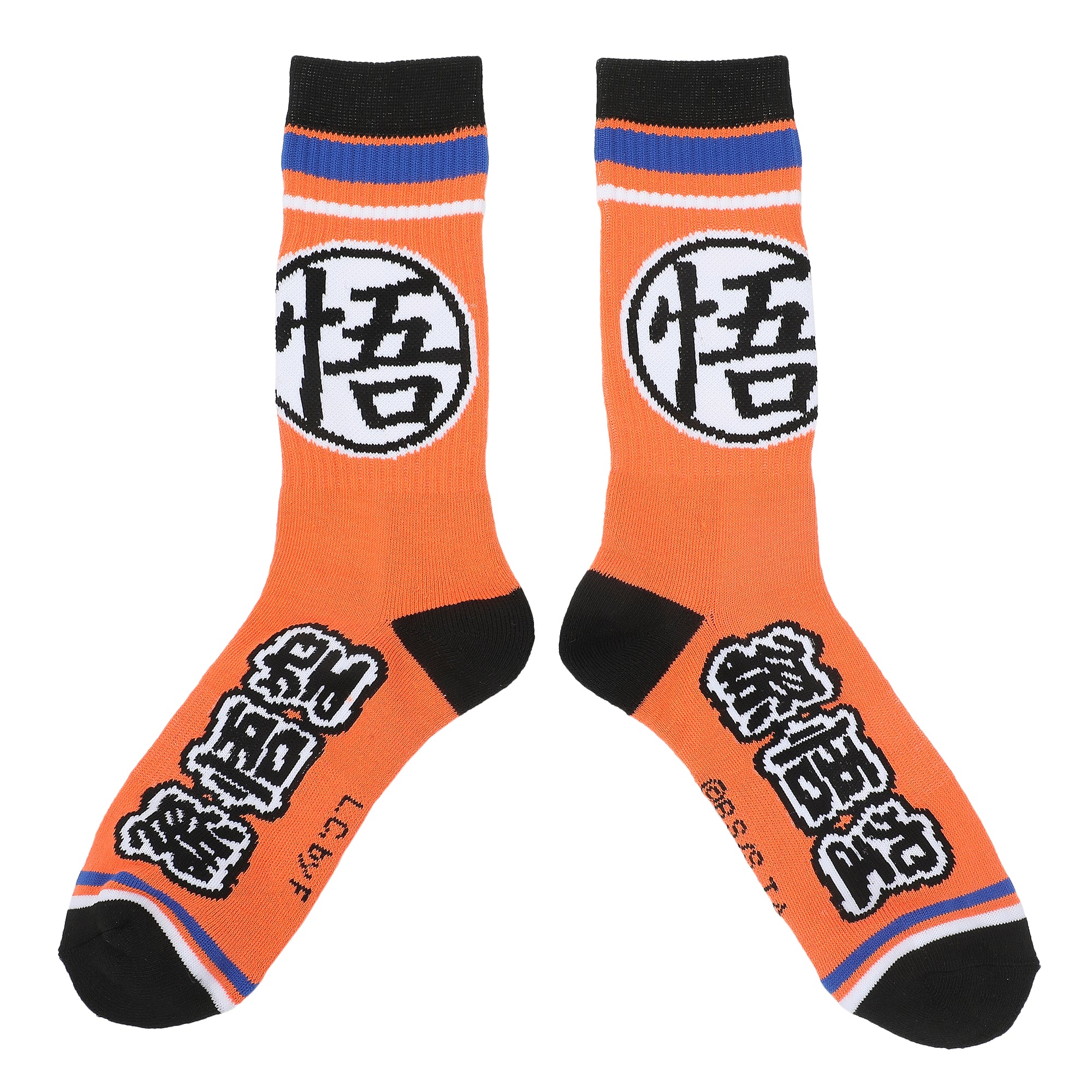 Dragon Ball Super Kanji Men's Orange Athletic Crew Socks