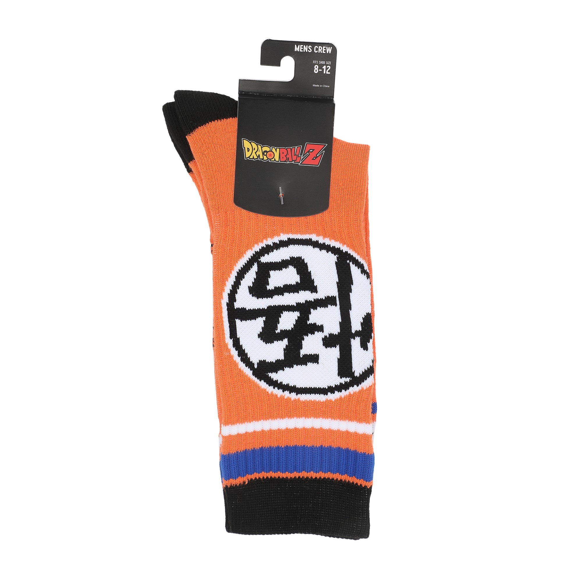 Dragon Ball Super Kanji Men's Orange Athletic Crew Socks