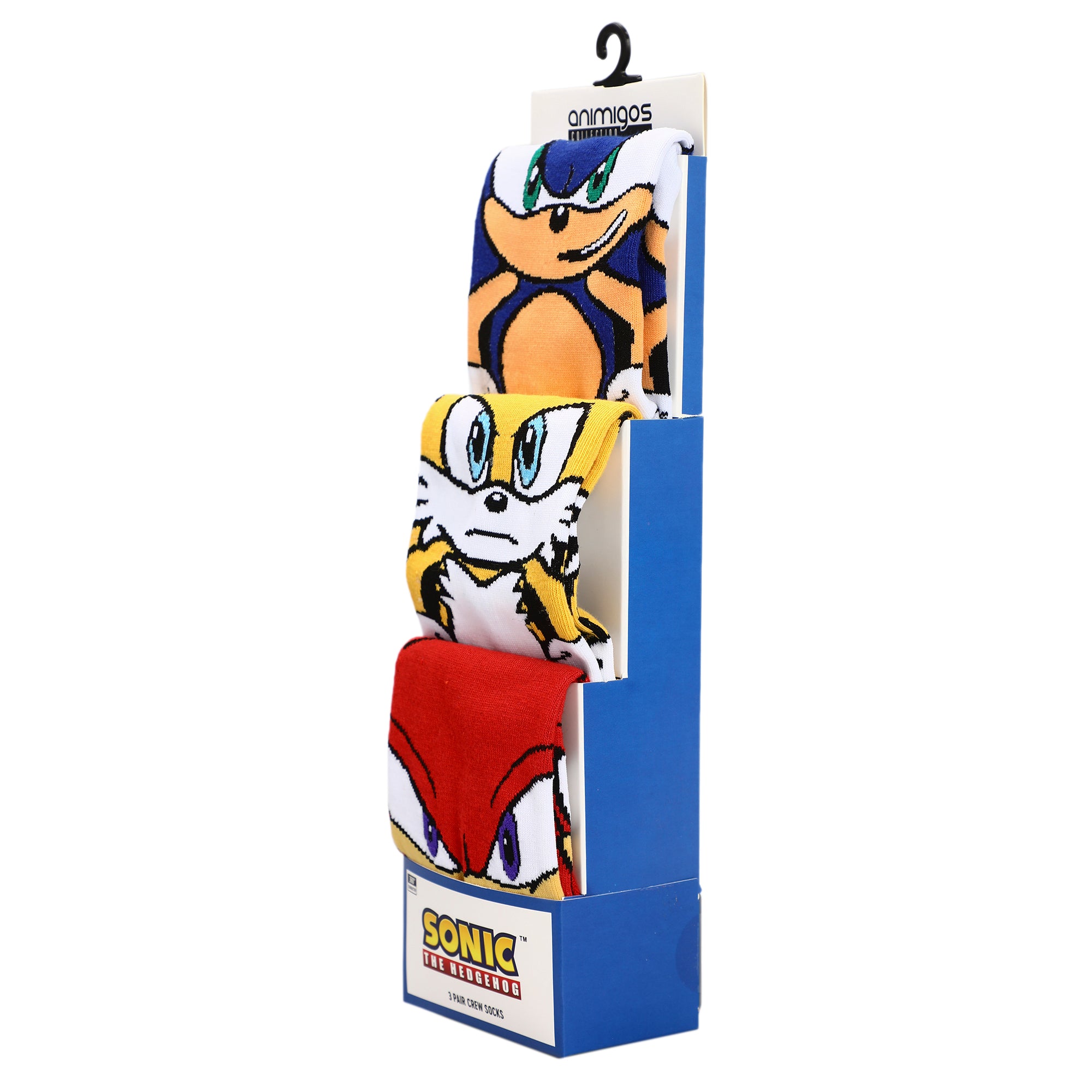Sonic the Hedgehog Main Characters Animigos Casual Crew Socks Set for Men 3-Pack