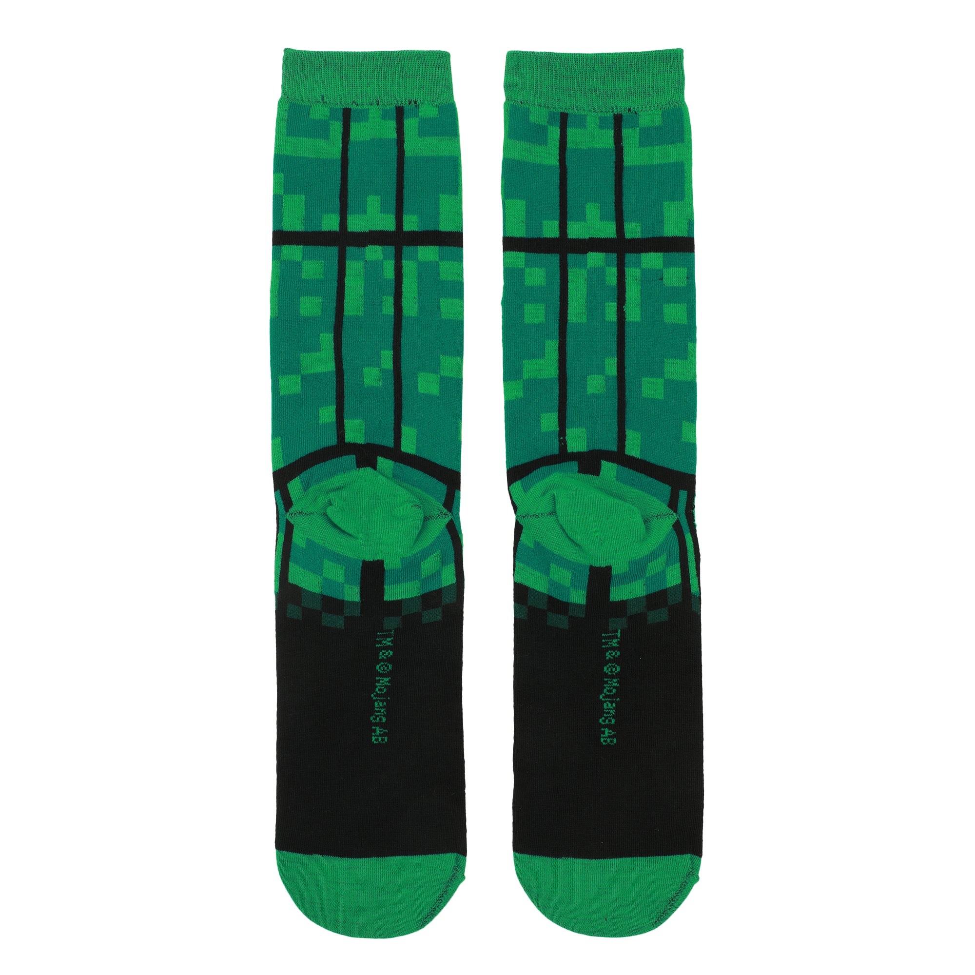 Minecraft Creepers Adult Green Casual Crew Socks-OSFA