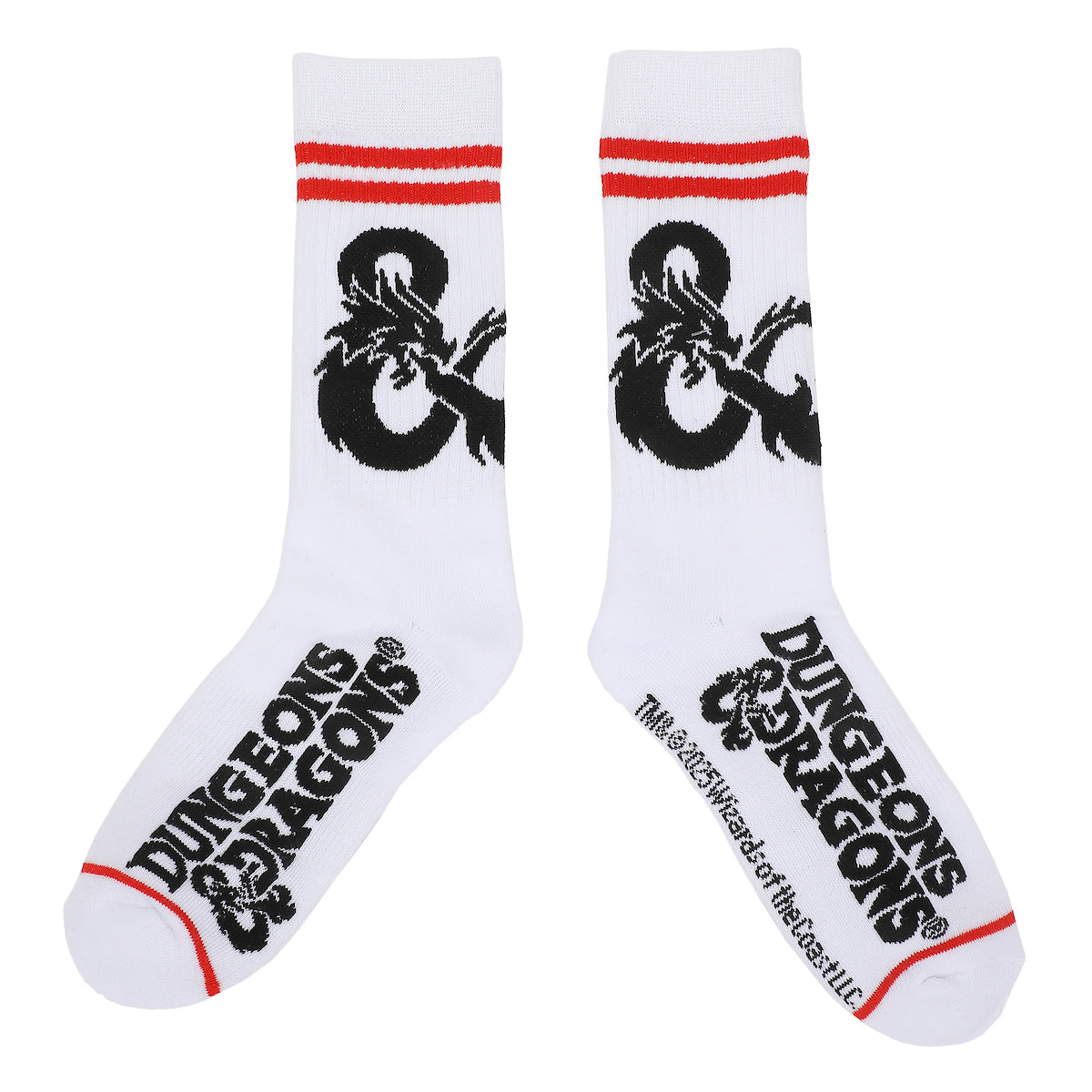 Dungeons & Dragons Logo Men's White Athletic Crew Socks