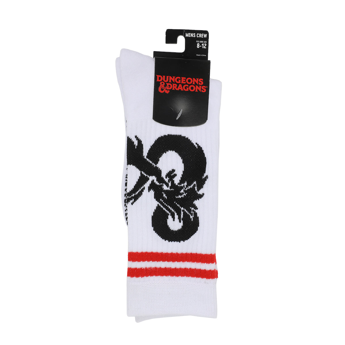Dungeons & Dragons Logo Men's White Athletic Crew Socks