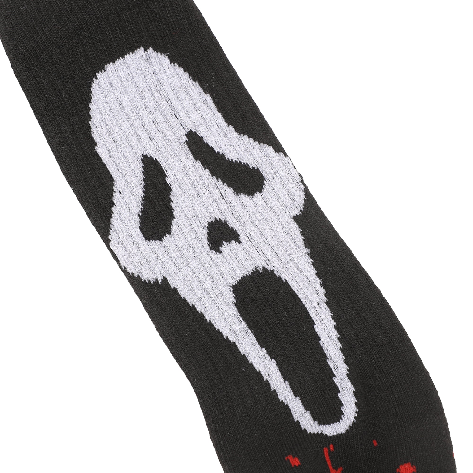 Ghostface Mask With Text and Splatter Mens Athletic Crew Socks